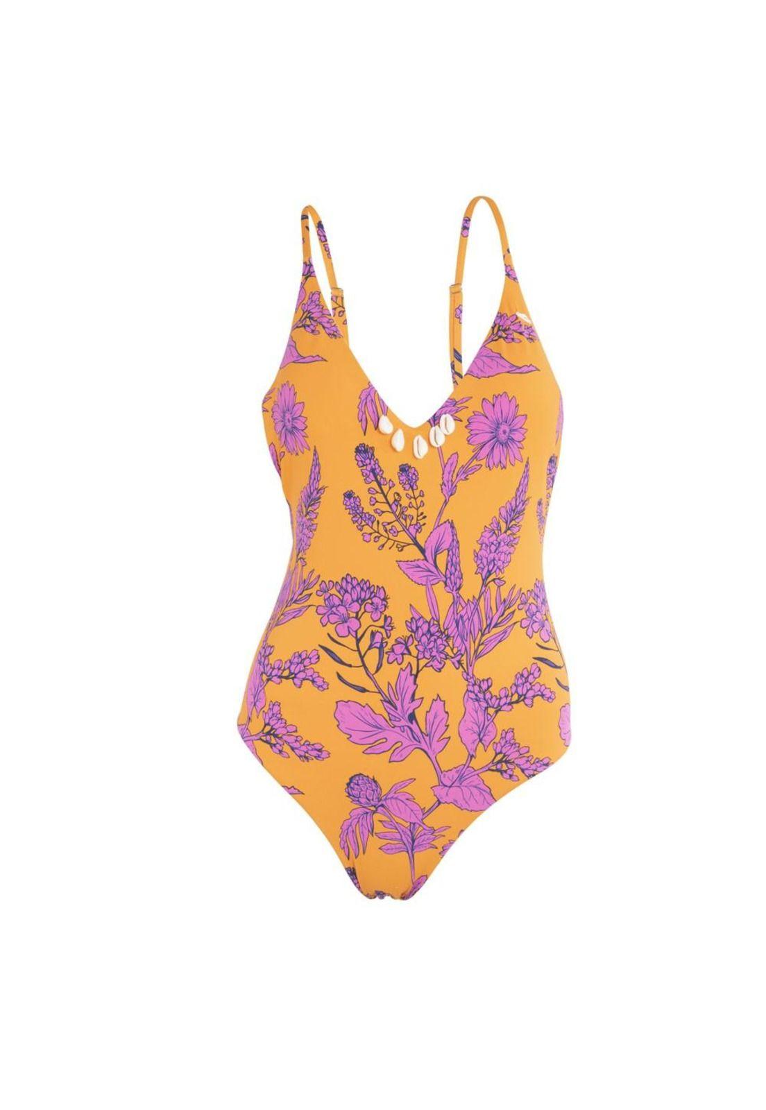 Traje de Baño 11 Mostaza Floral Reef-0