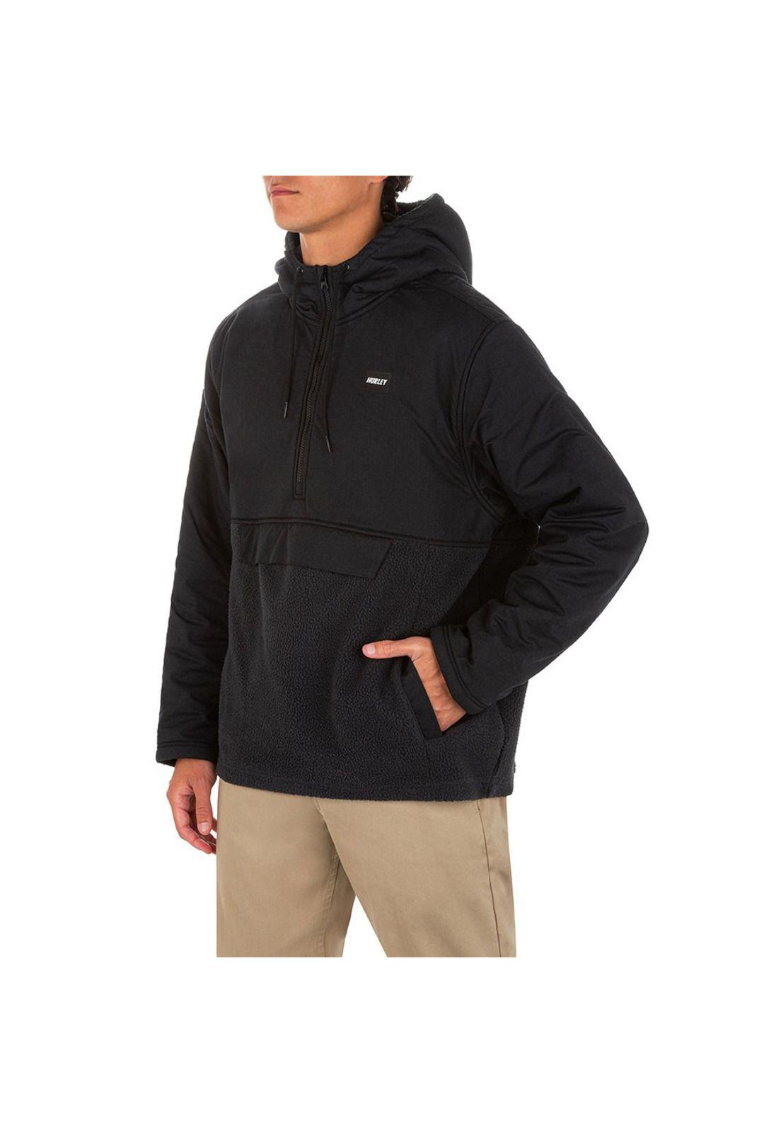 Poleron Hudson Burrito Anorak Black Hurley-2