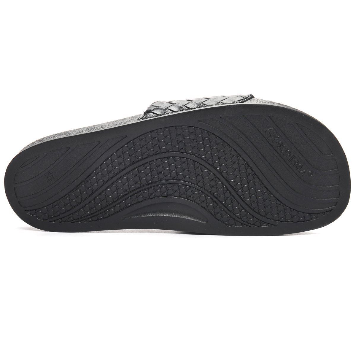 Sandalia 1908 Slides Woven Leather Black Superga-2