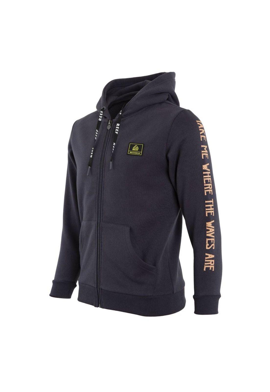 Poleron Full Zipper Kids Dark Grey Estampado-1