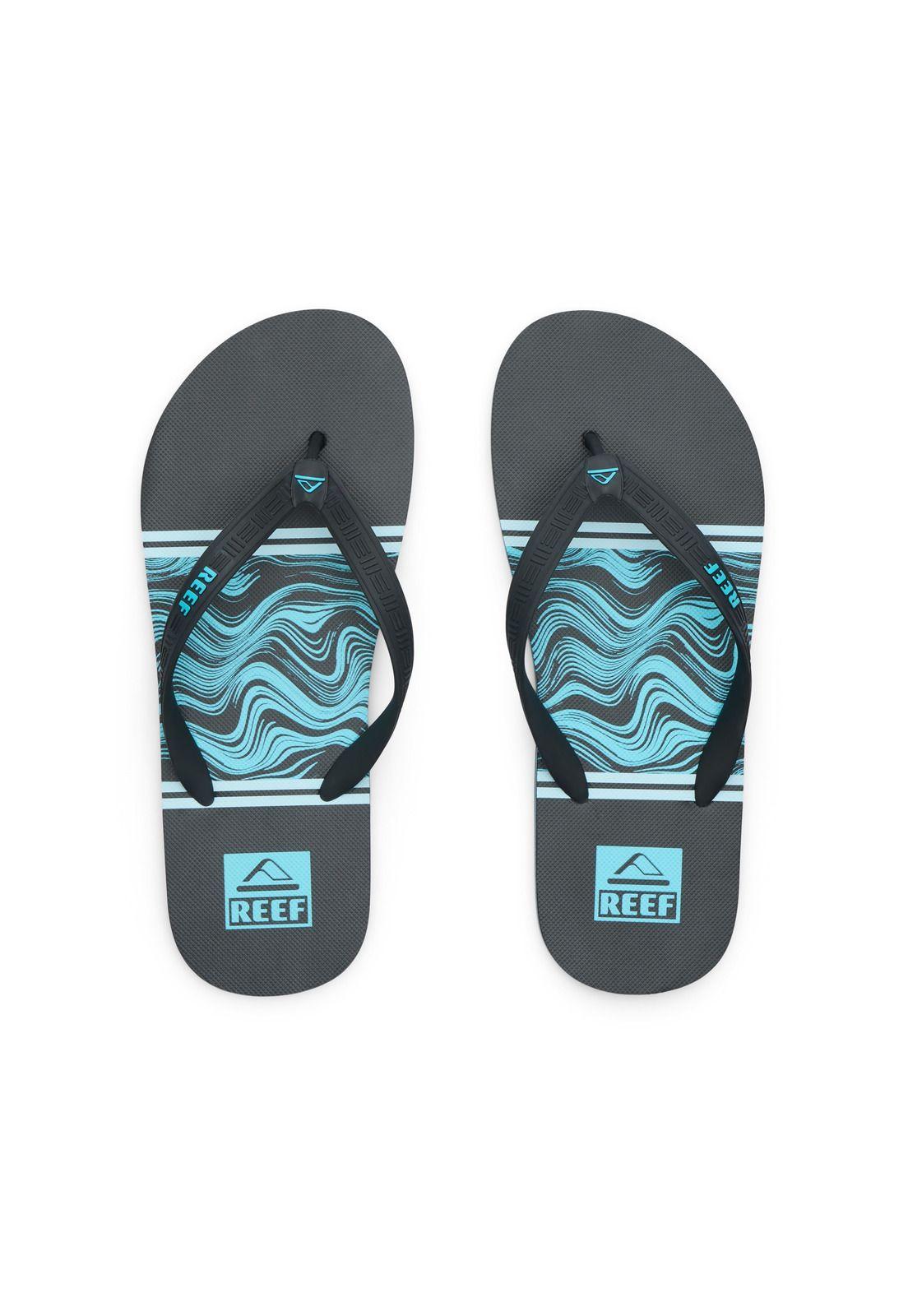 Sandalia Reef Men Seaside Print Black Blue-2