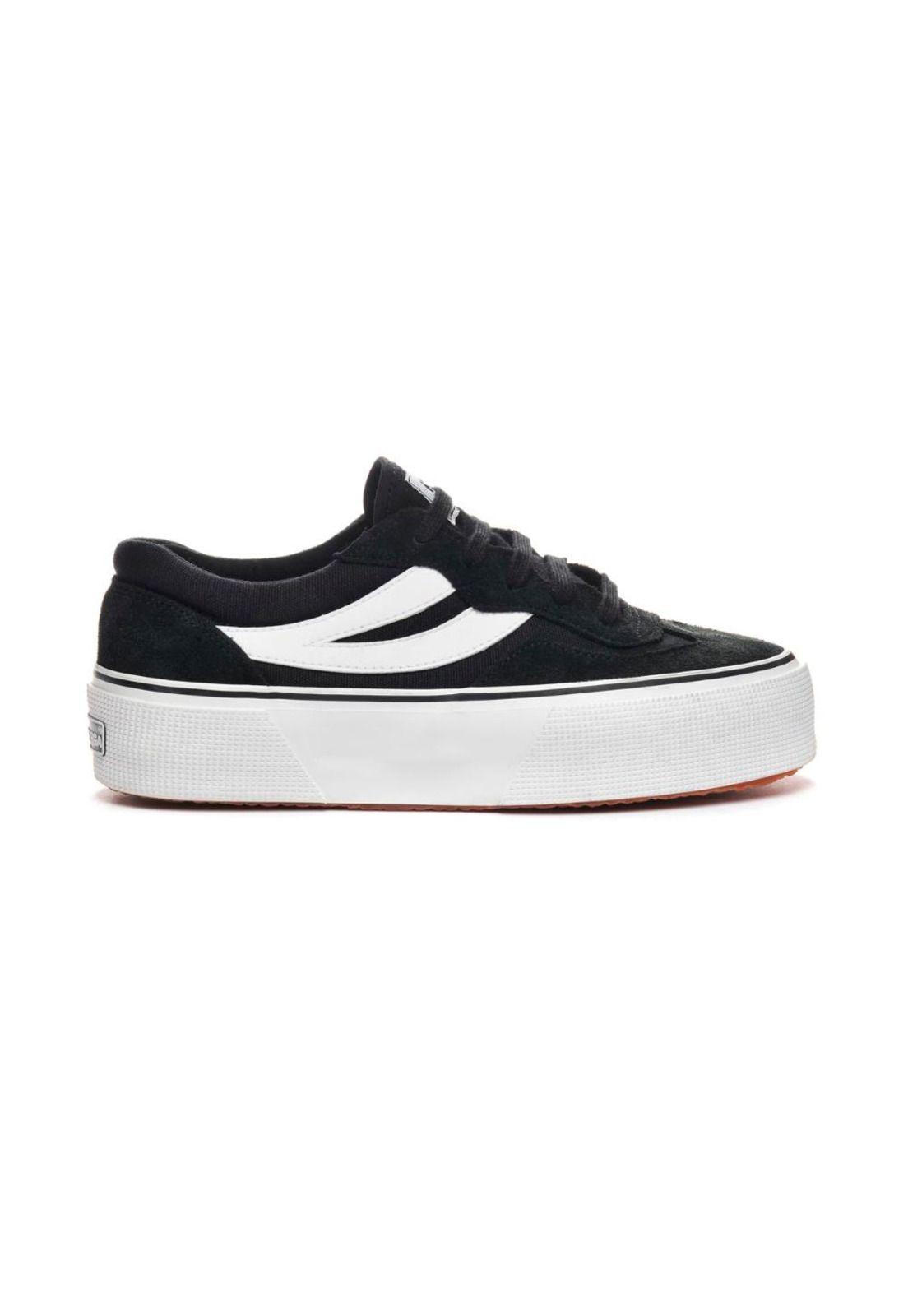 Zapatilla 3041 Revolley Colorbock Platform Black White-0