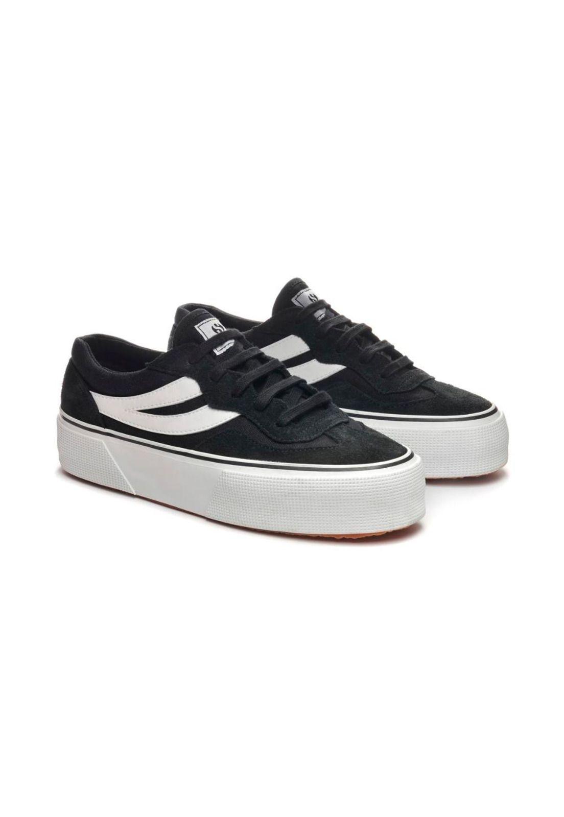 Zapatilla 3041 Revolley Colorbock Platform Black White-1