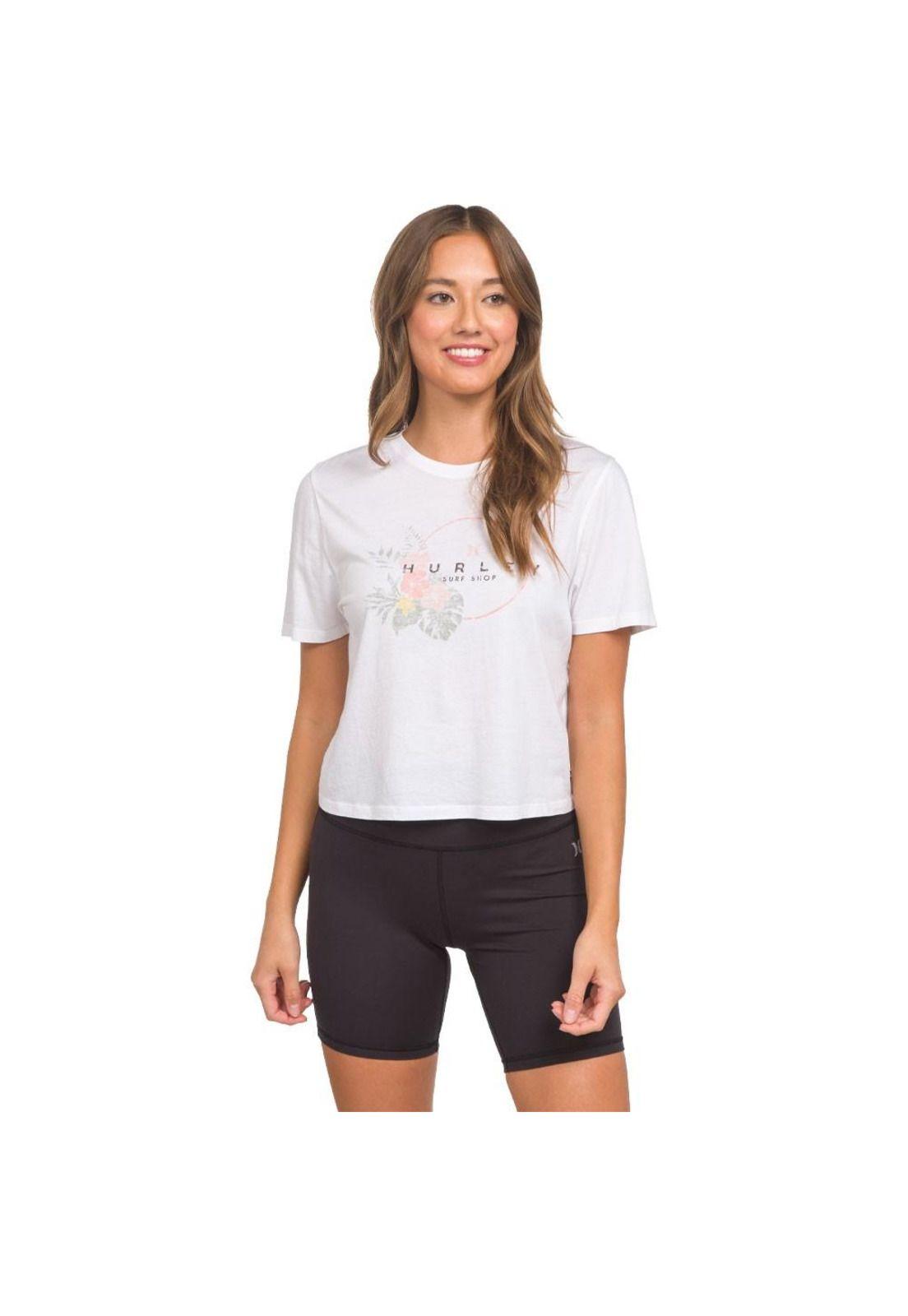 Polera Sakura Washed Crop Bright White Hurley-0