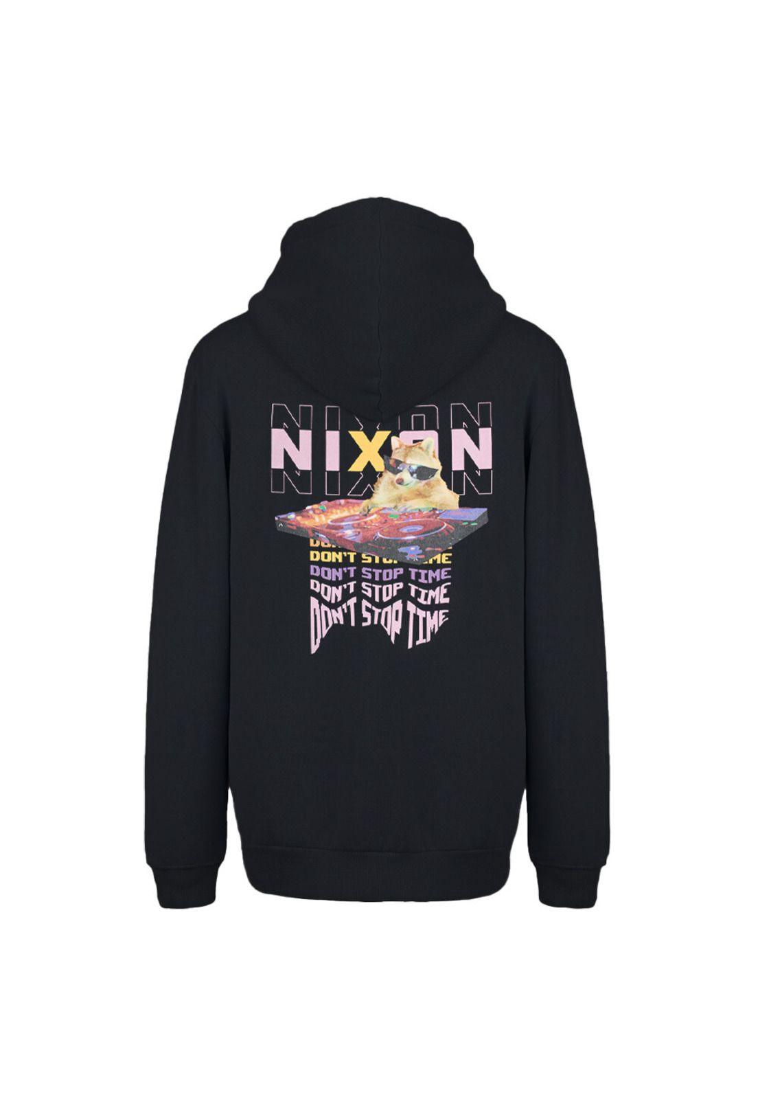 Polerón Nixon Men Hoodie Don't Stop Time Racoon Black-1