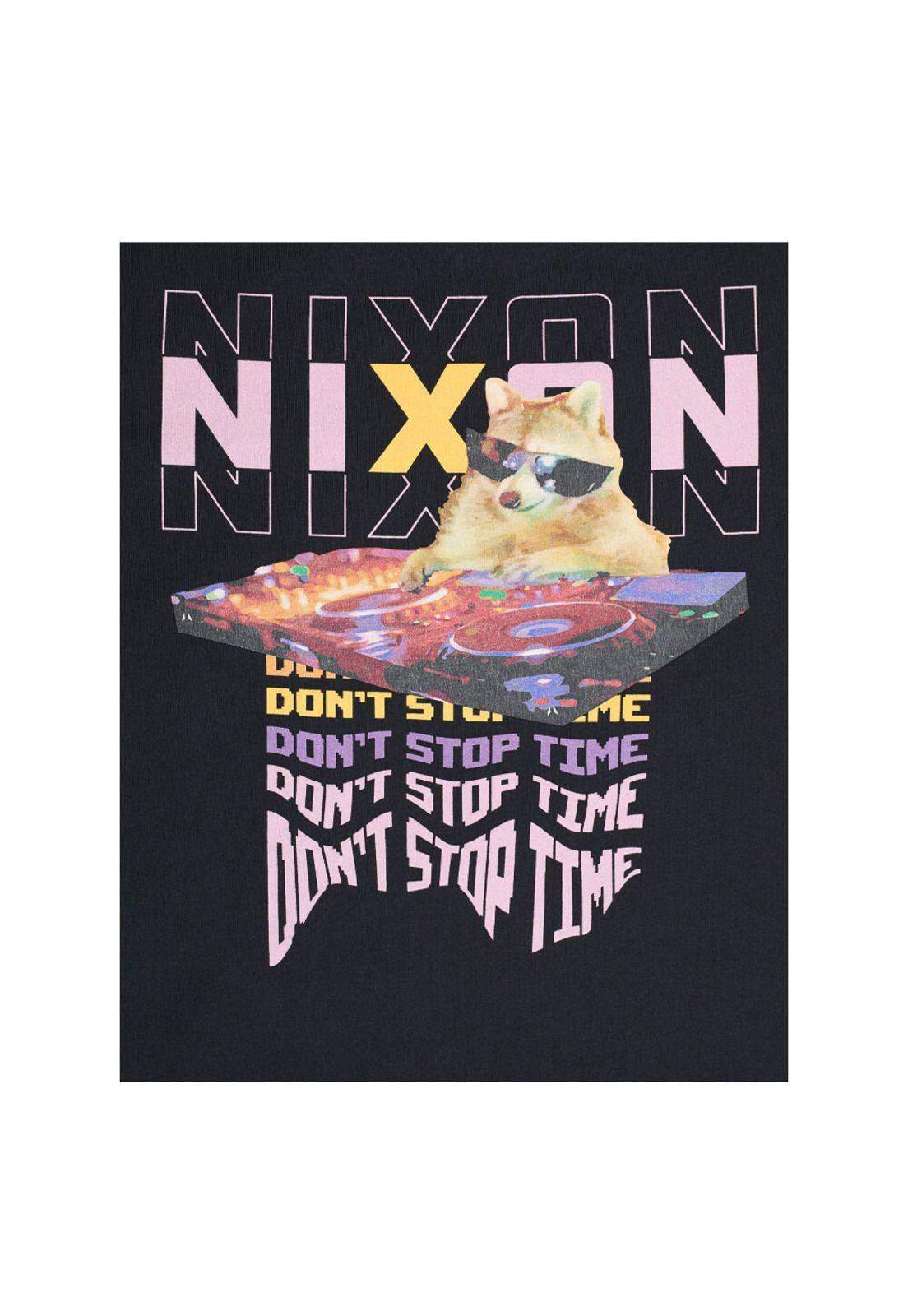 Polerón Nixon Men Hoodie Don't Stop Time Racoon Black-3