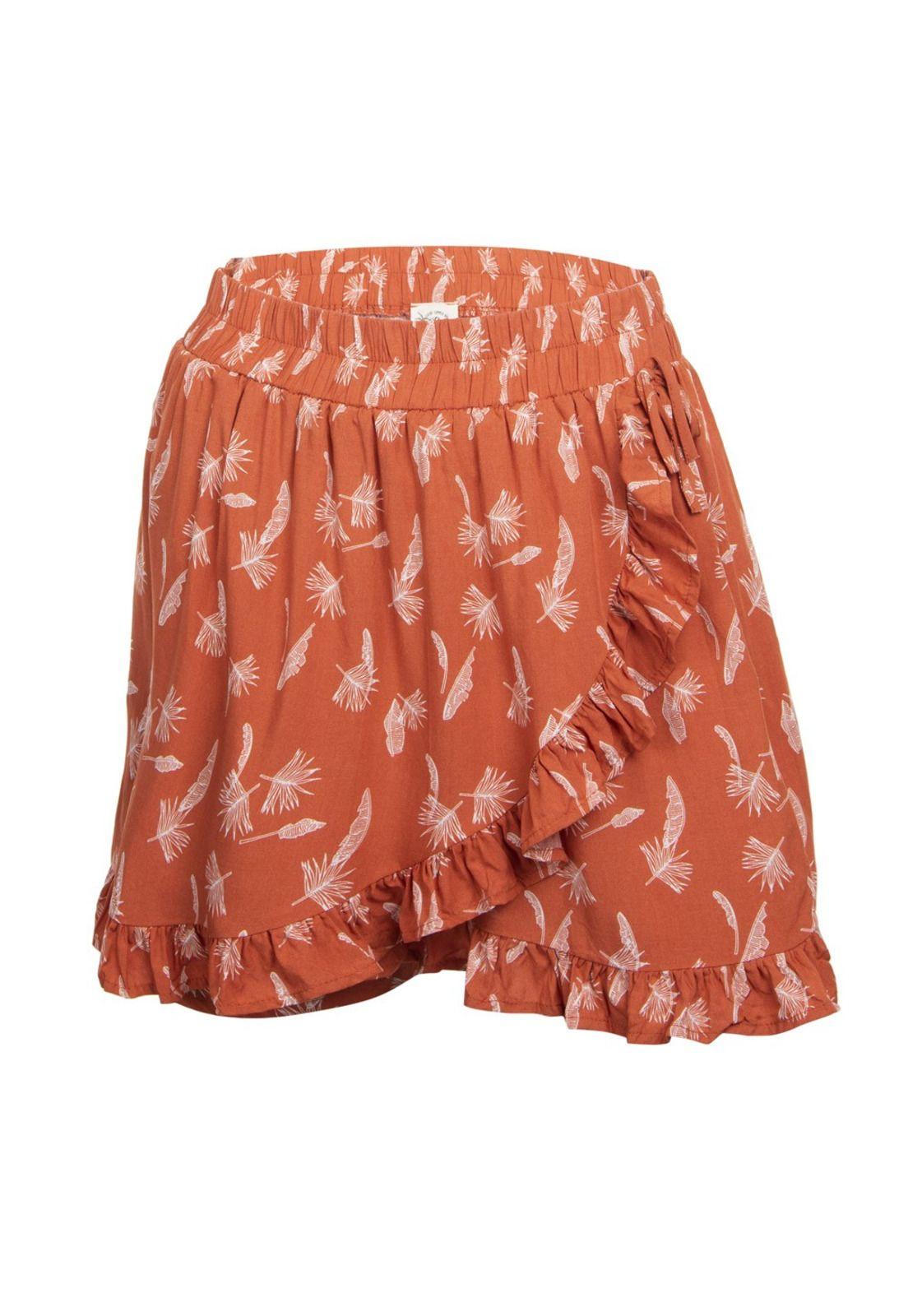 Skort Naranja diseño Plumas Reef-0