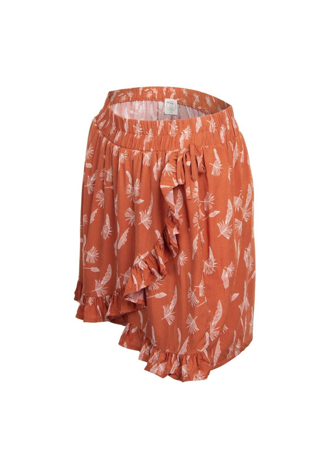 Skort Naranja diseño Plumas Reef-1