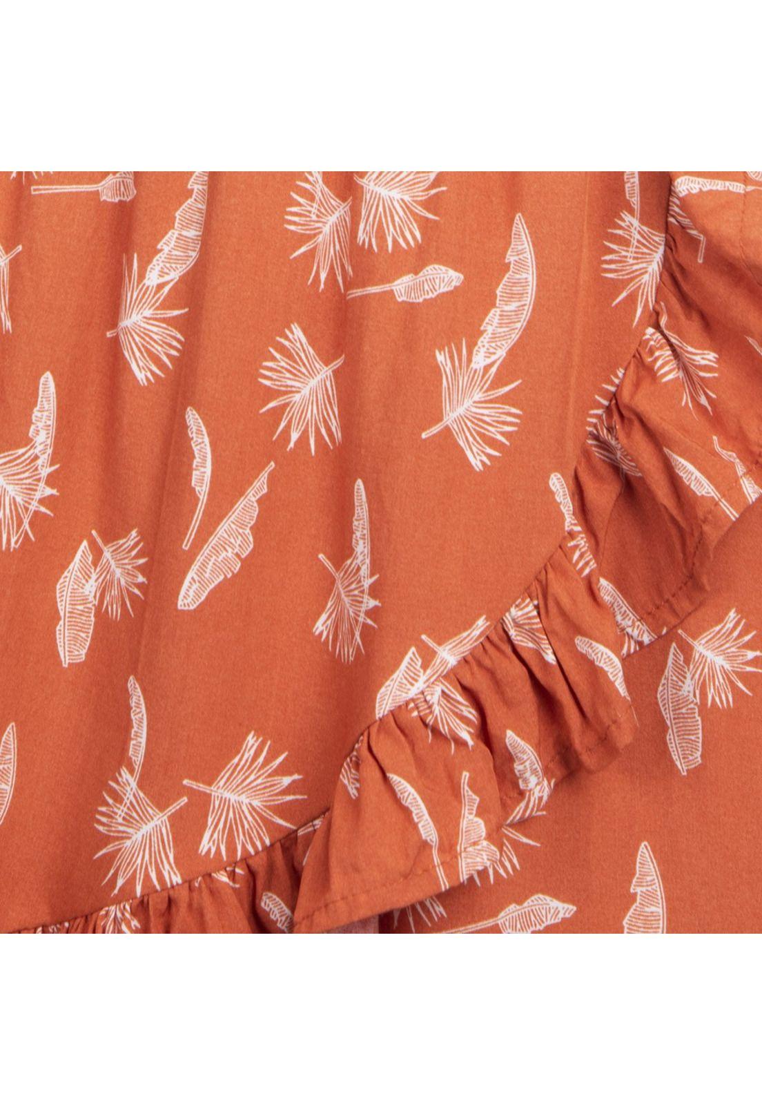 Skort Naranja diseño Plumas Reef-3