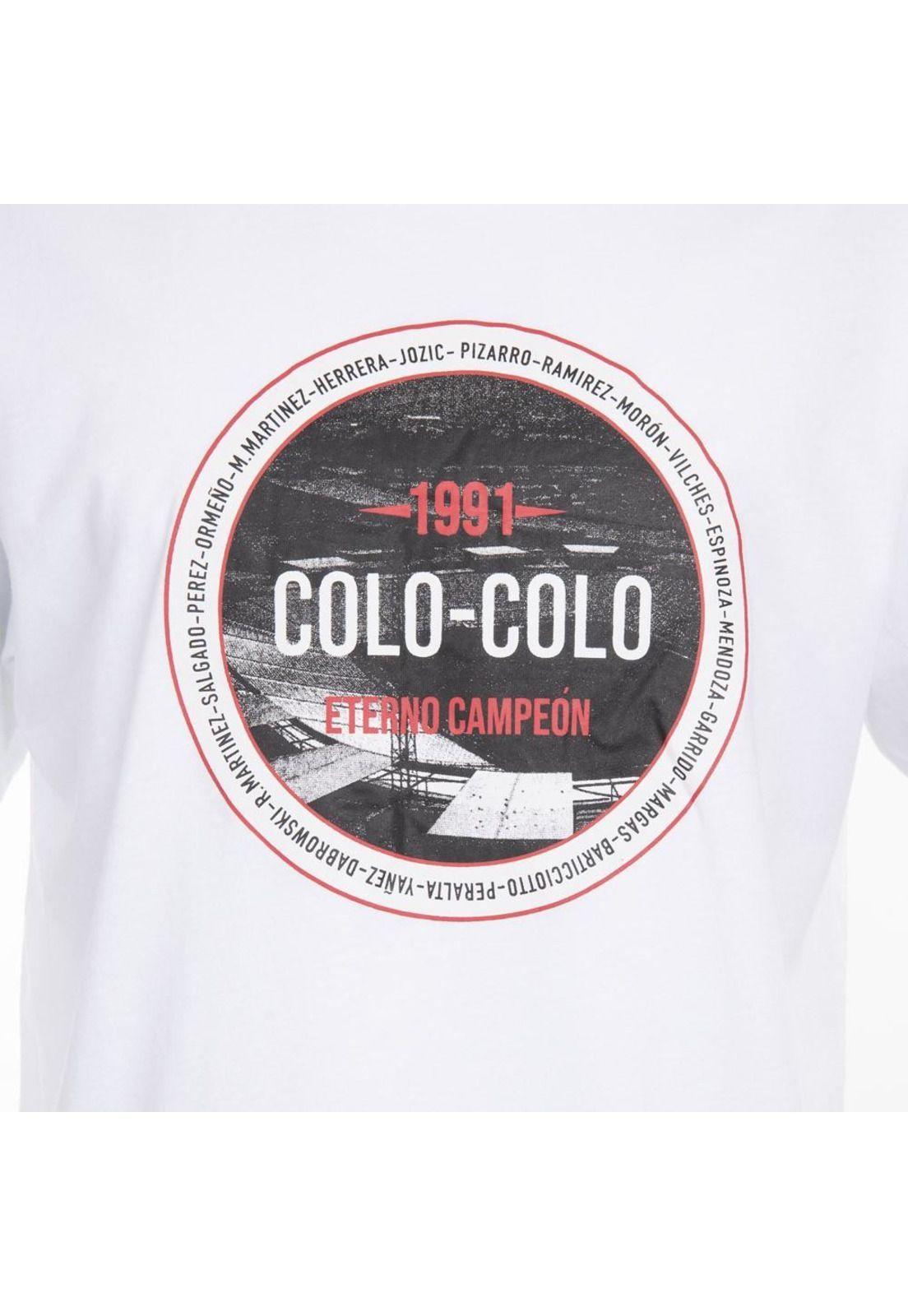 Polera Colo Colo Urbano " Eterno Campeón" Blanco-3