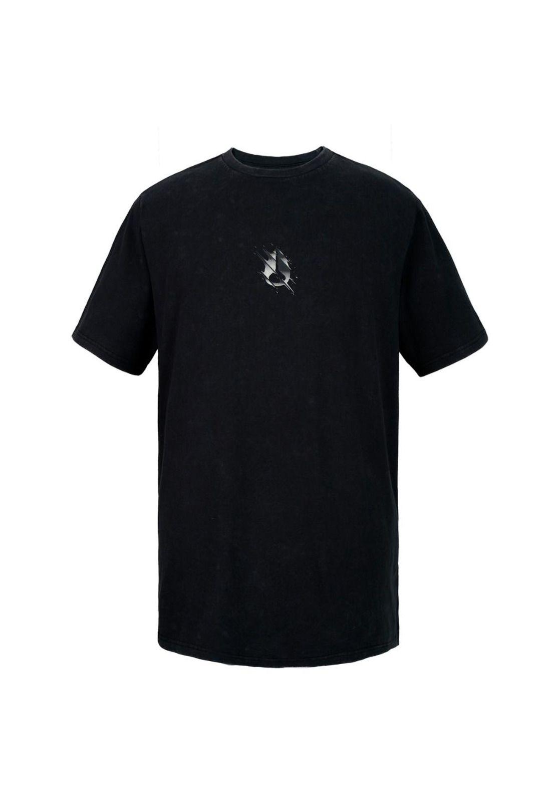 Polera Nixon Men Black Degrade Logo Front White Grey-0