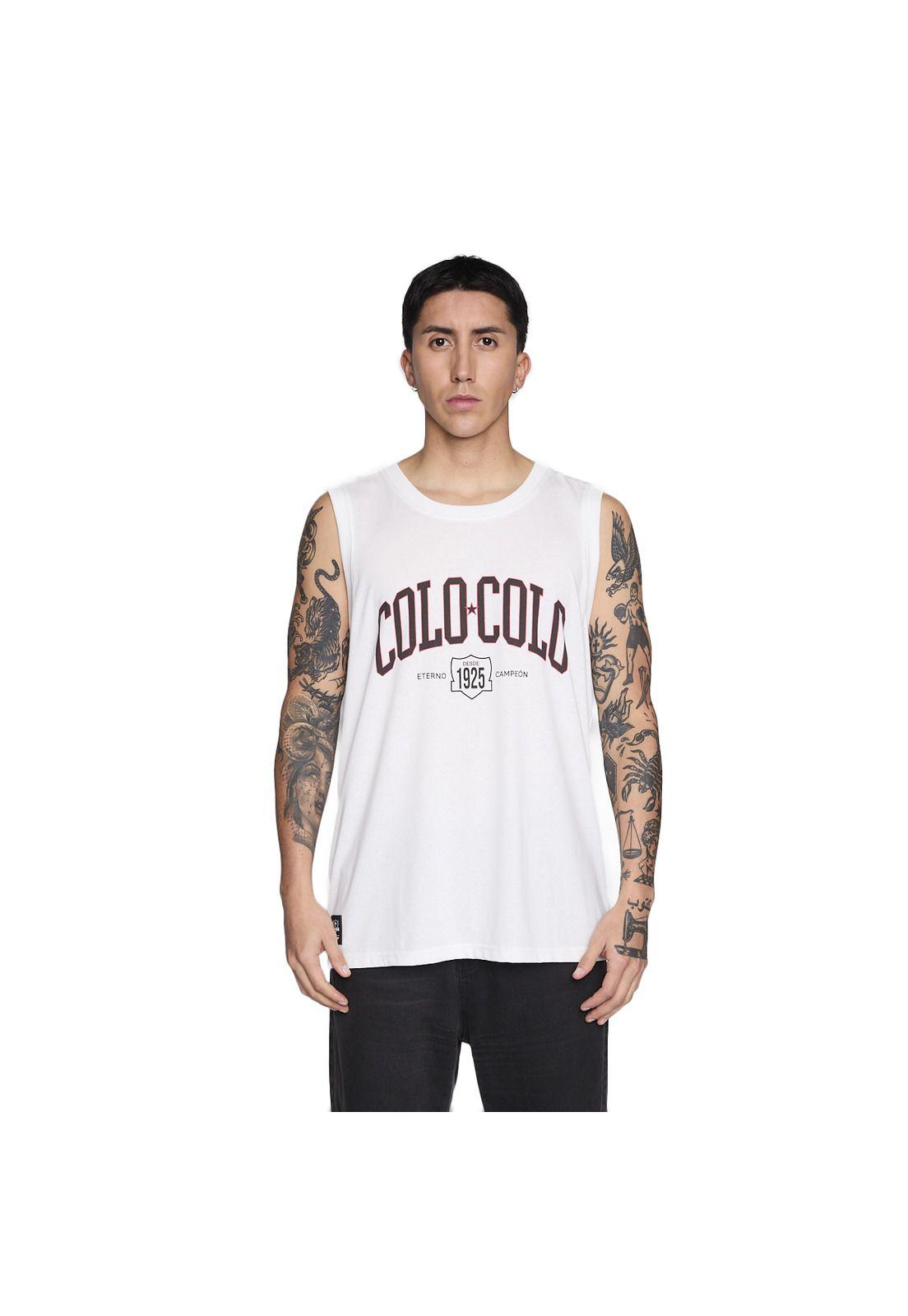 Polera Tank Colo Colo Urbano Eterno Hombre Blanco-0