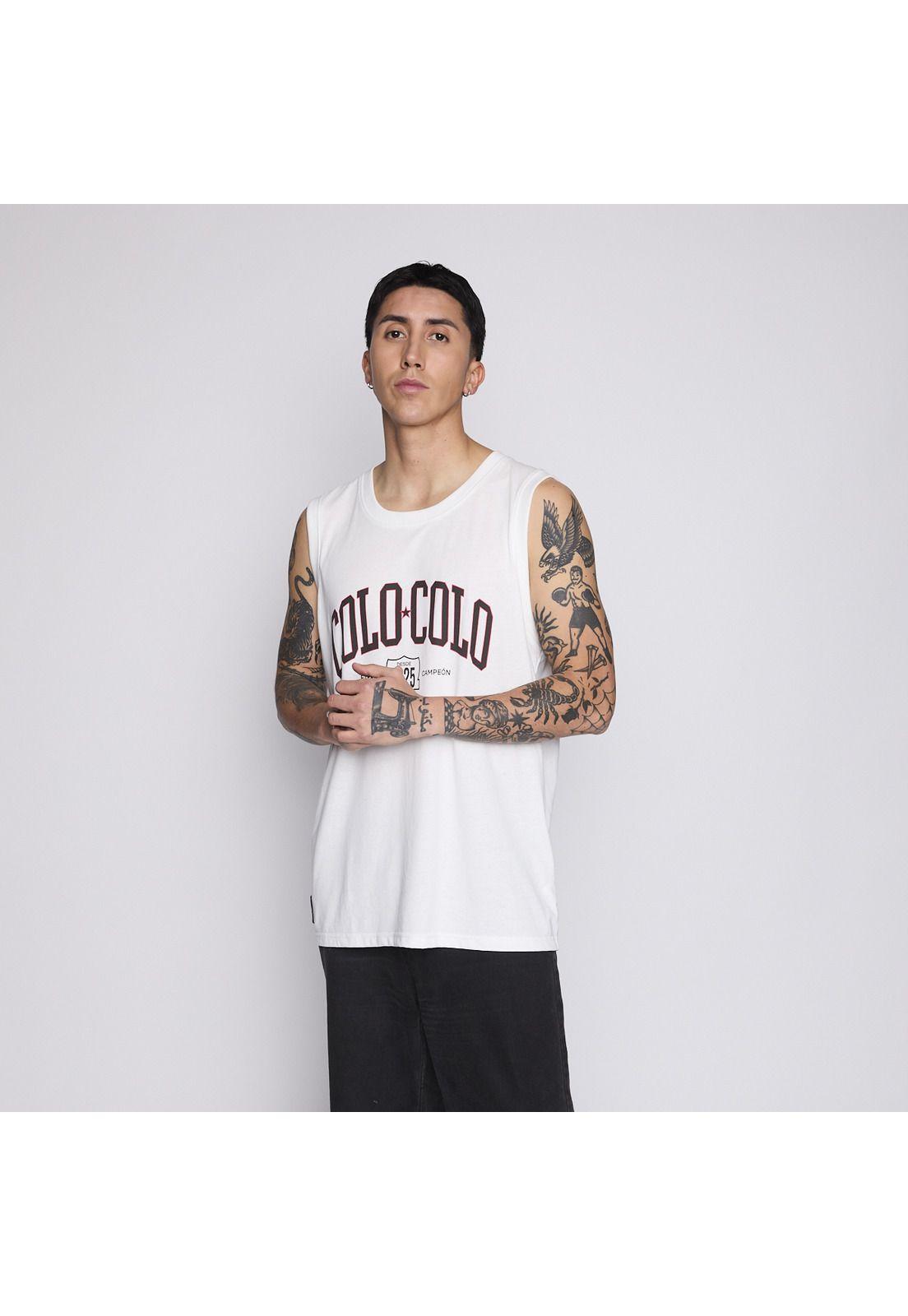 Polera Tank Colo Colo Urbano Eterno Hombre Blanco-2