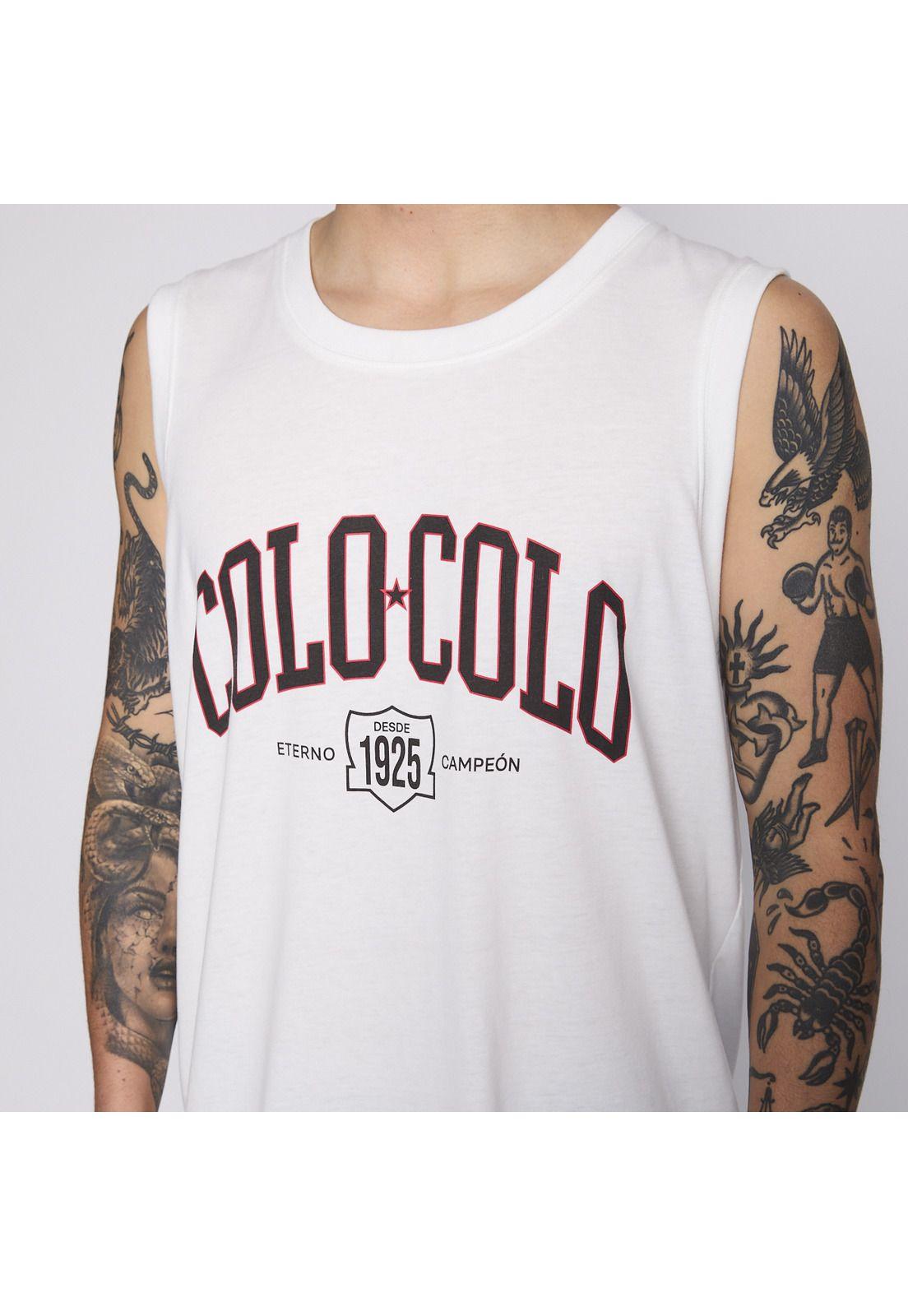 Polera Tank Colo Colo Urbano Eterno Hombre Blanco-3