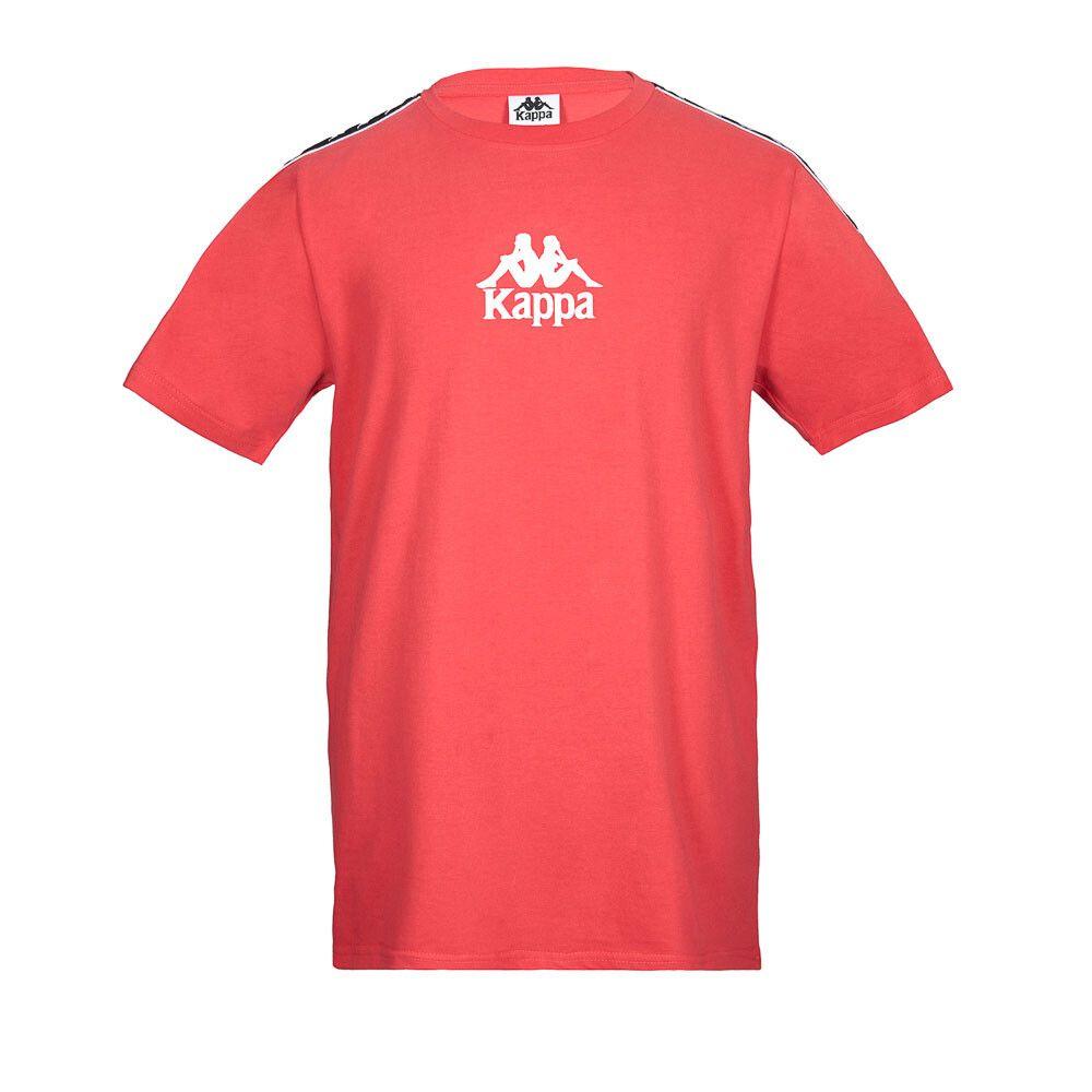 Polera Kappa Men Banda Logo Front Red White-0