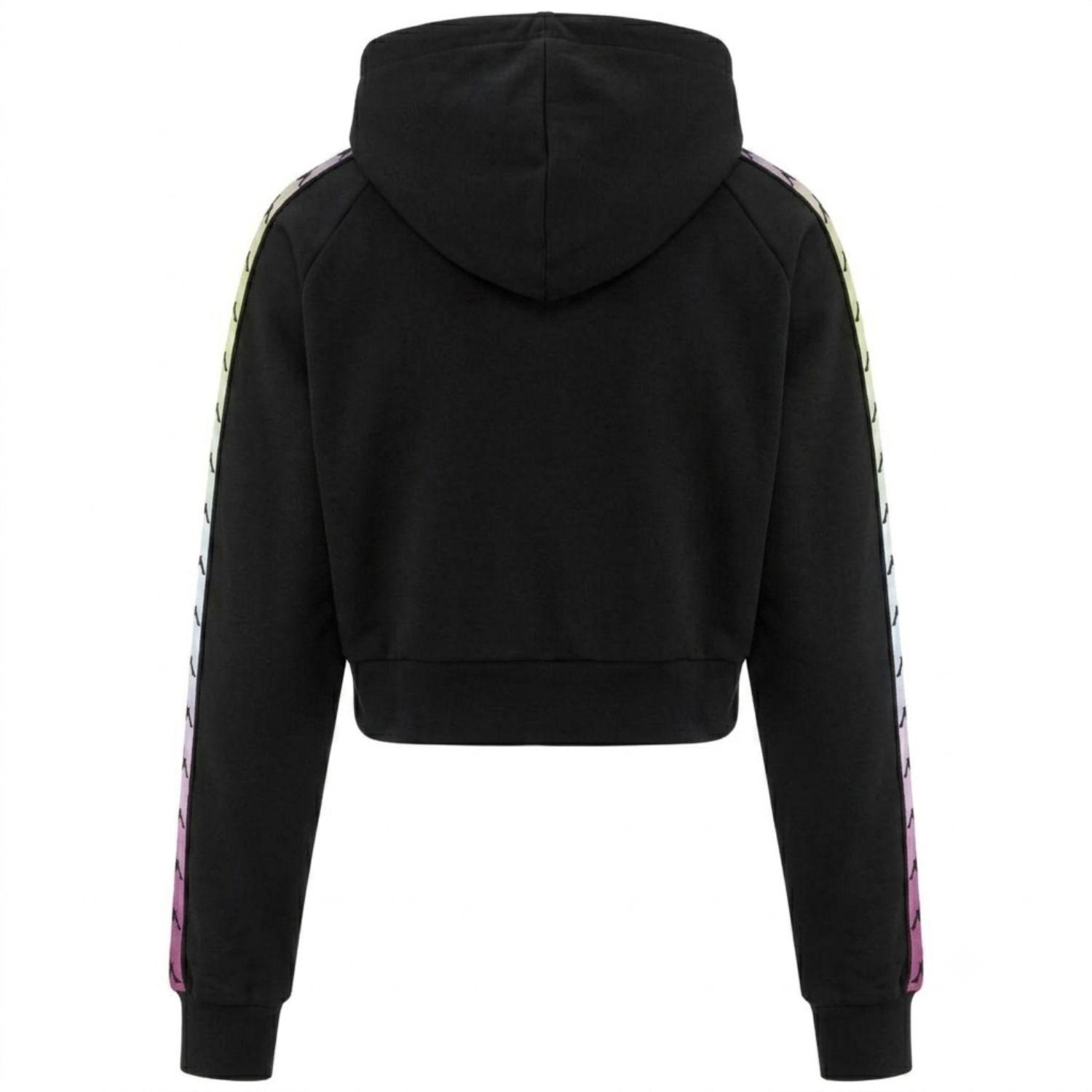 Poleron Crop Women Banda Tamas Degrade Black Fuxia-1