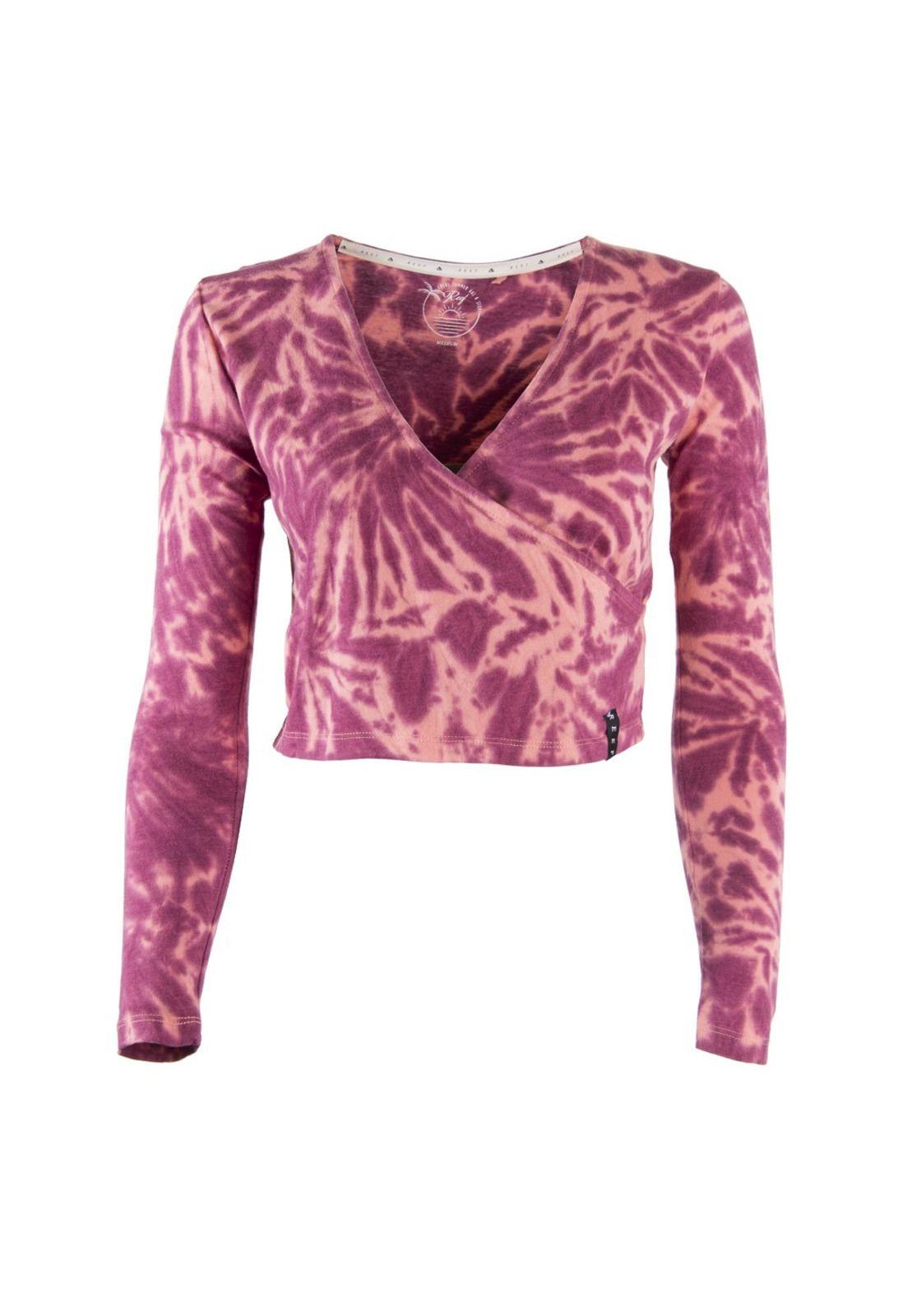 Crop Top Manga Larga Rojo Reef-0