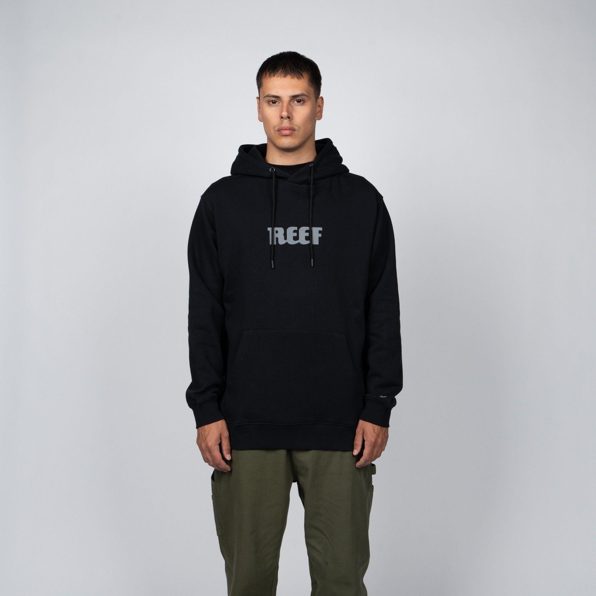 Polerón Hoodie Reef Men Black Logo  Grey-0