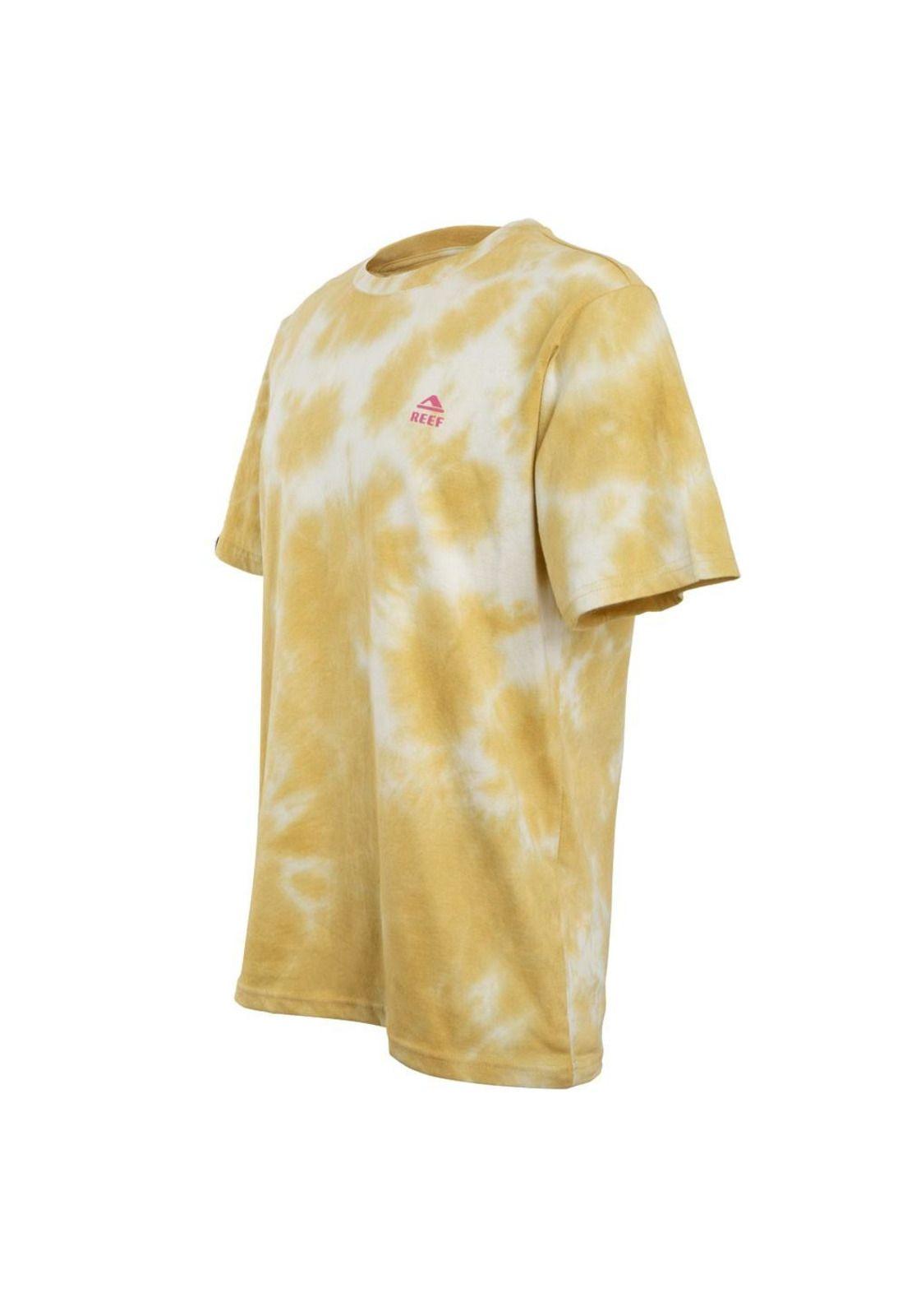 Polera Manga Corta Tie Dye Yellow Beige Pink-1