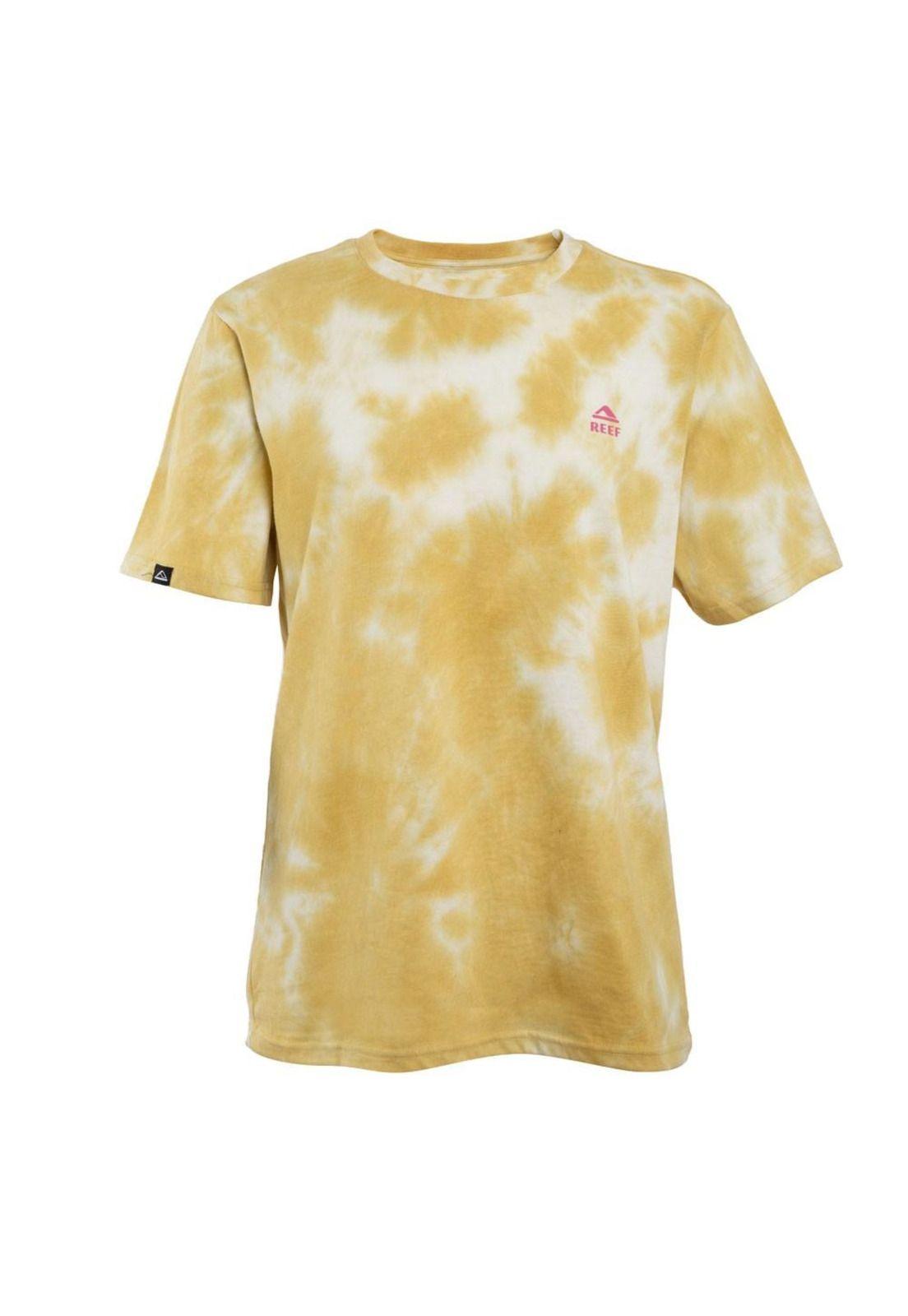 Polera Manga Corta Tie Dye Yellow Beige Pink-4