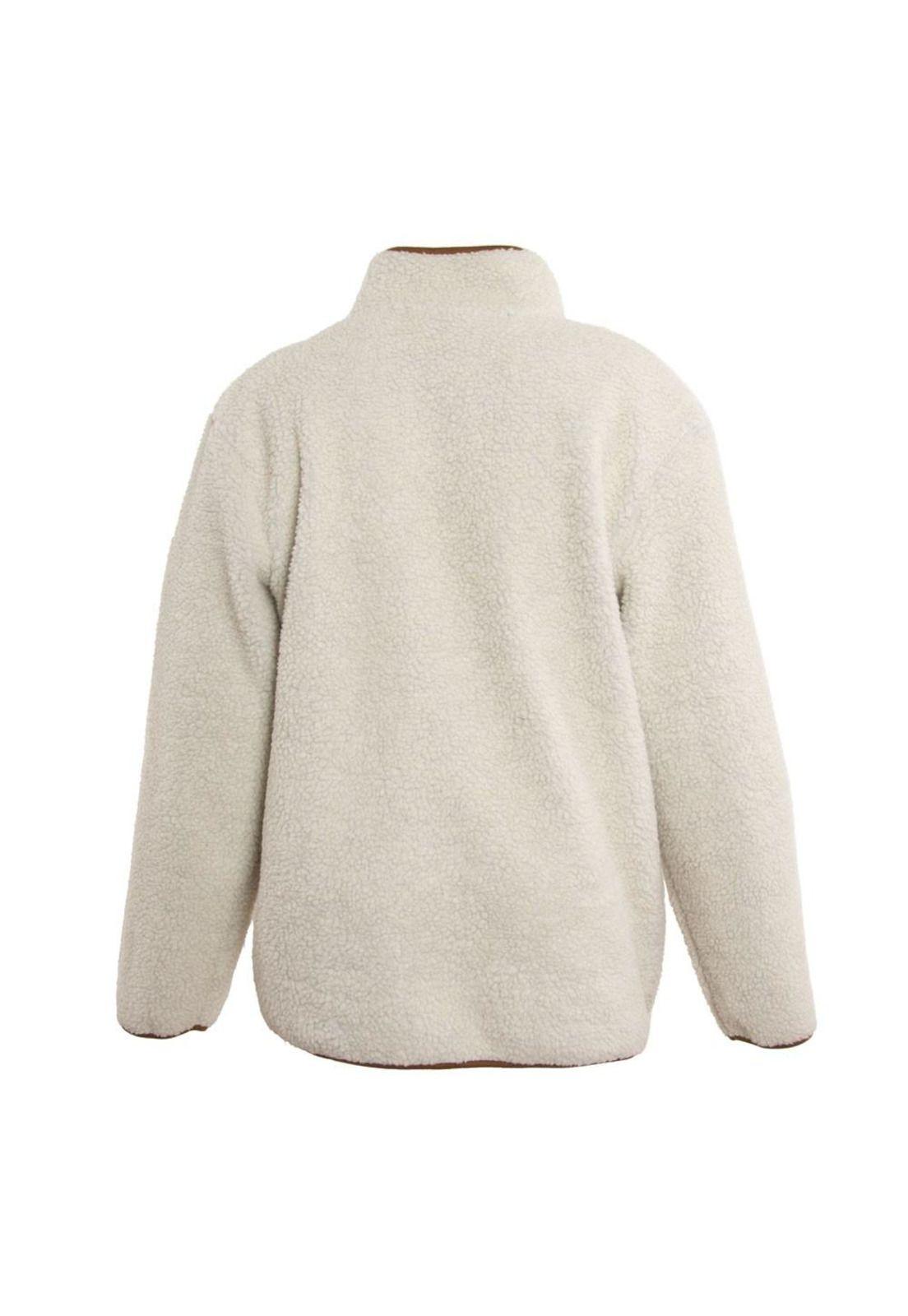 Poleron Men Sherpa Half Zip Beige Brown-2