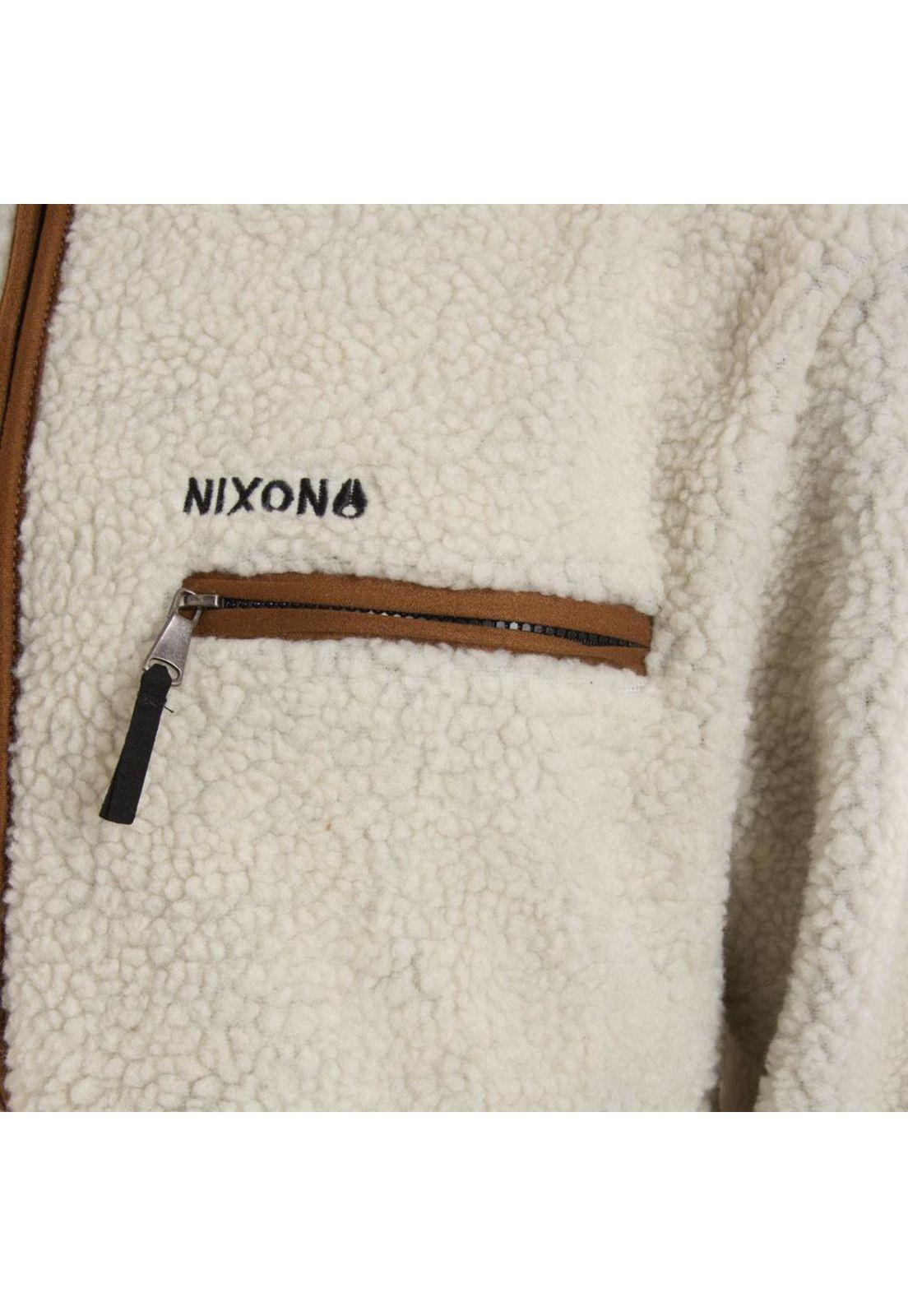 Poleron Men Sherpa Half Zip Beige Brown-3