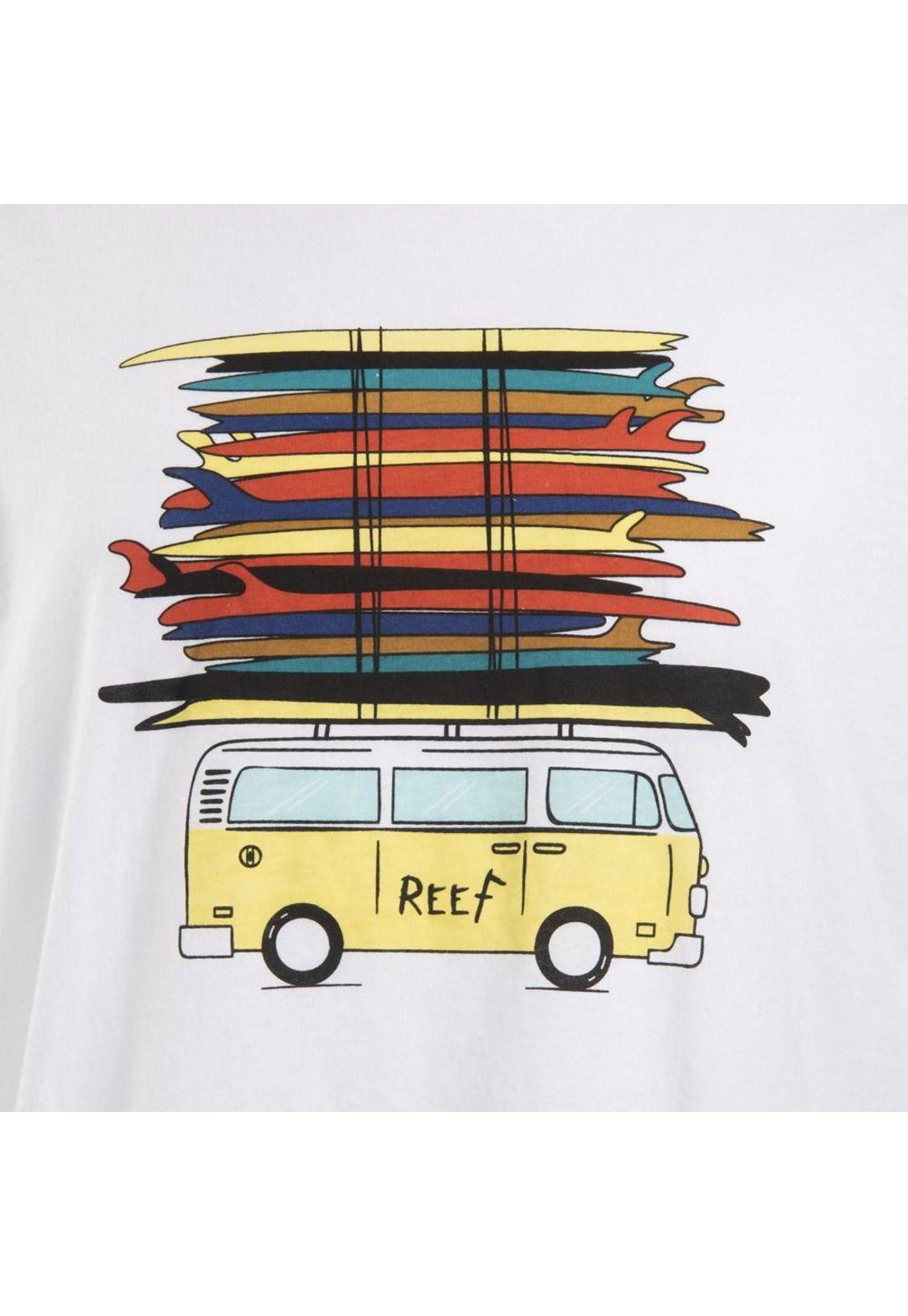 Polera Blanca estampado Bus y Tablas Reef-3