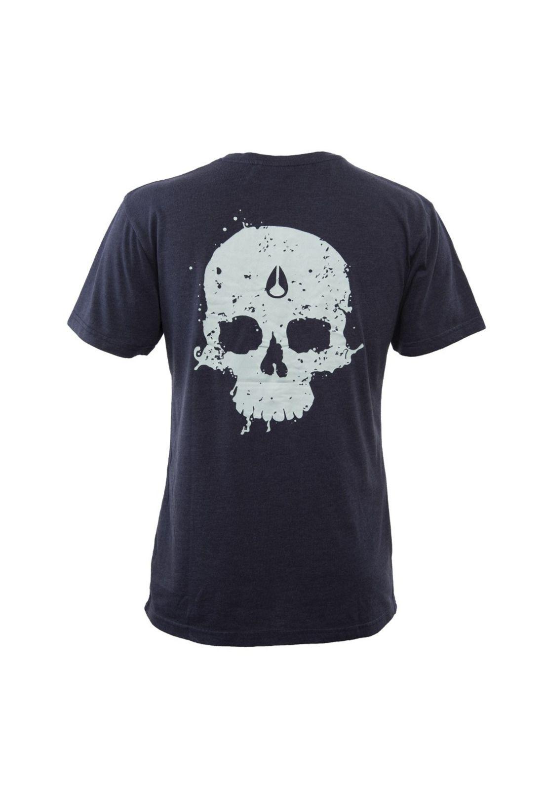 Polera Azul Skull Back-2