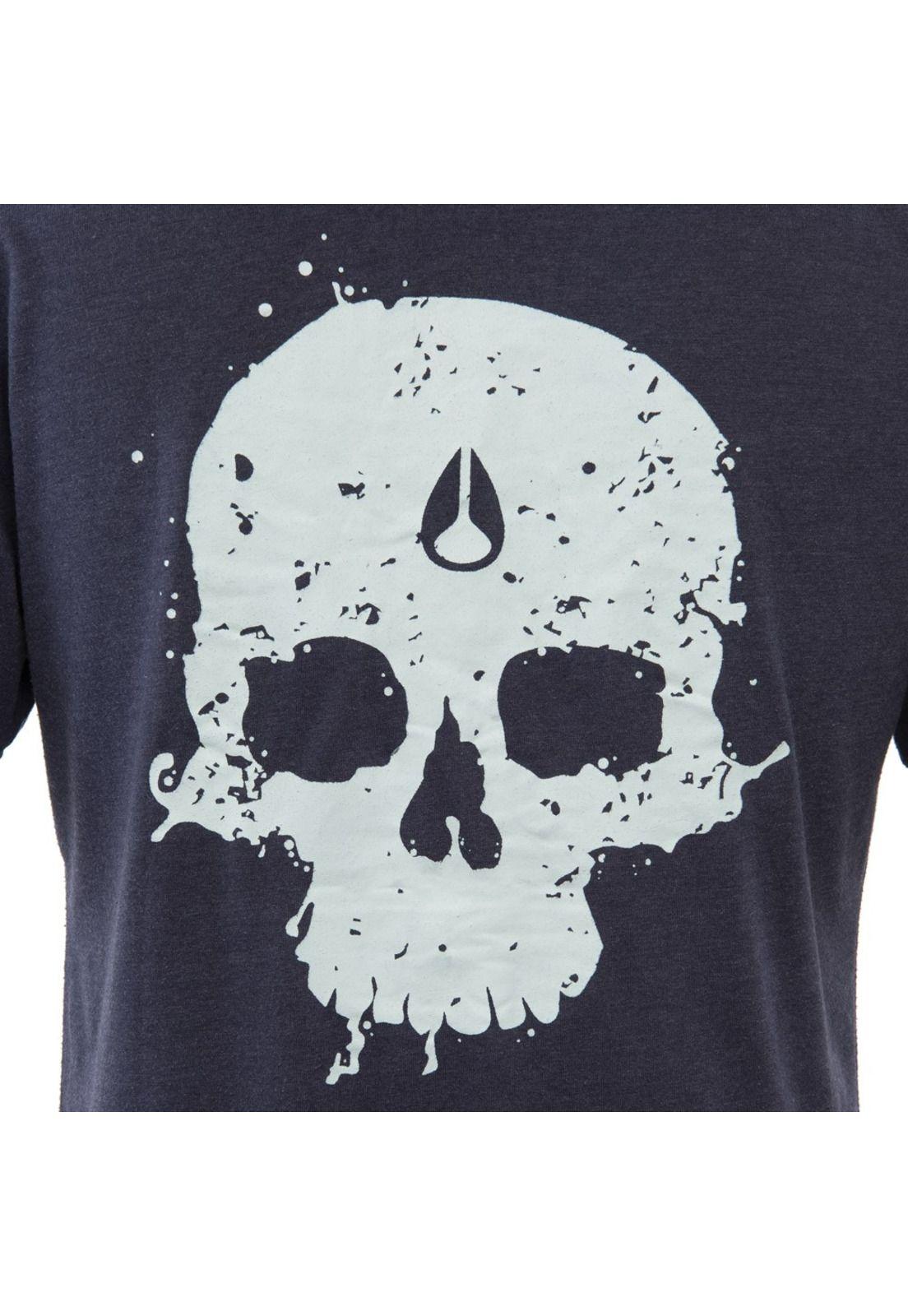 Polera Azul Skull Back-3