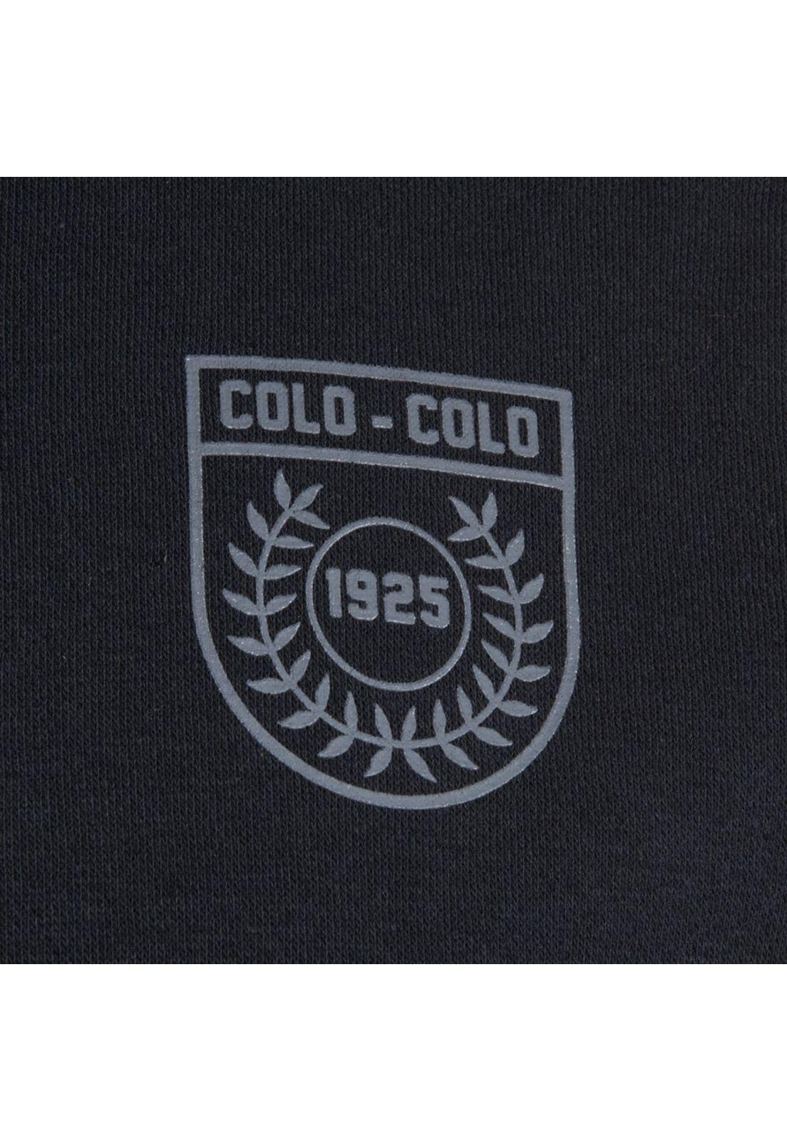 Poleron Colo Colo Urbano Hoodie Negro Cacique Gris-3