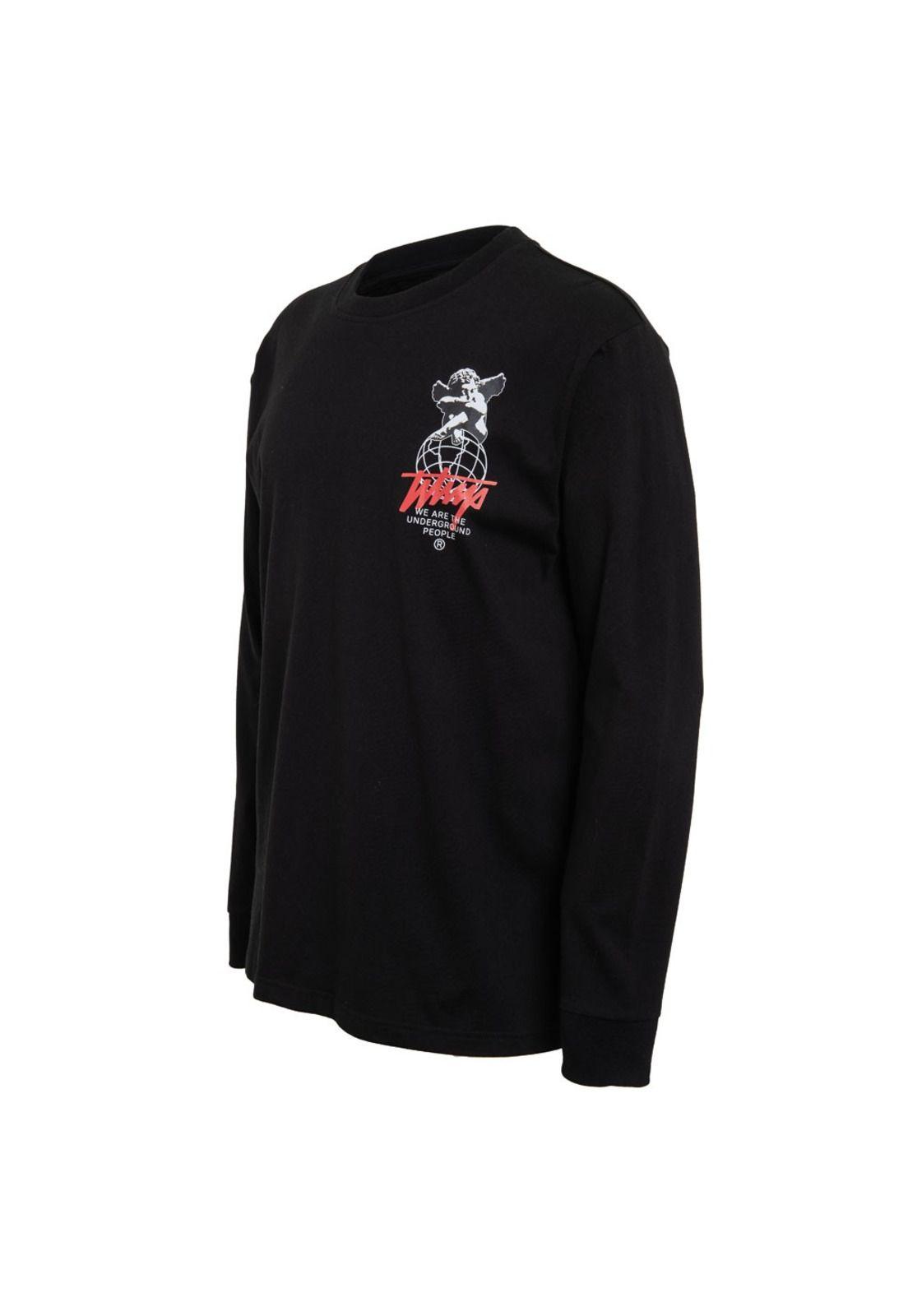 Polera Manga larga  WHATUP Hombre  I2309 Negro-1