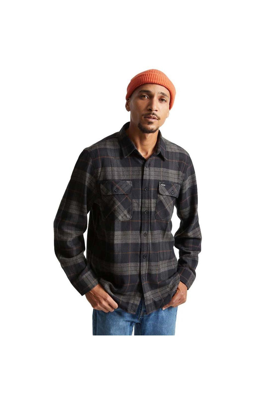 Camisa Bowery Flannel Black Charcoal-0