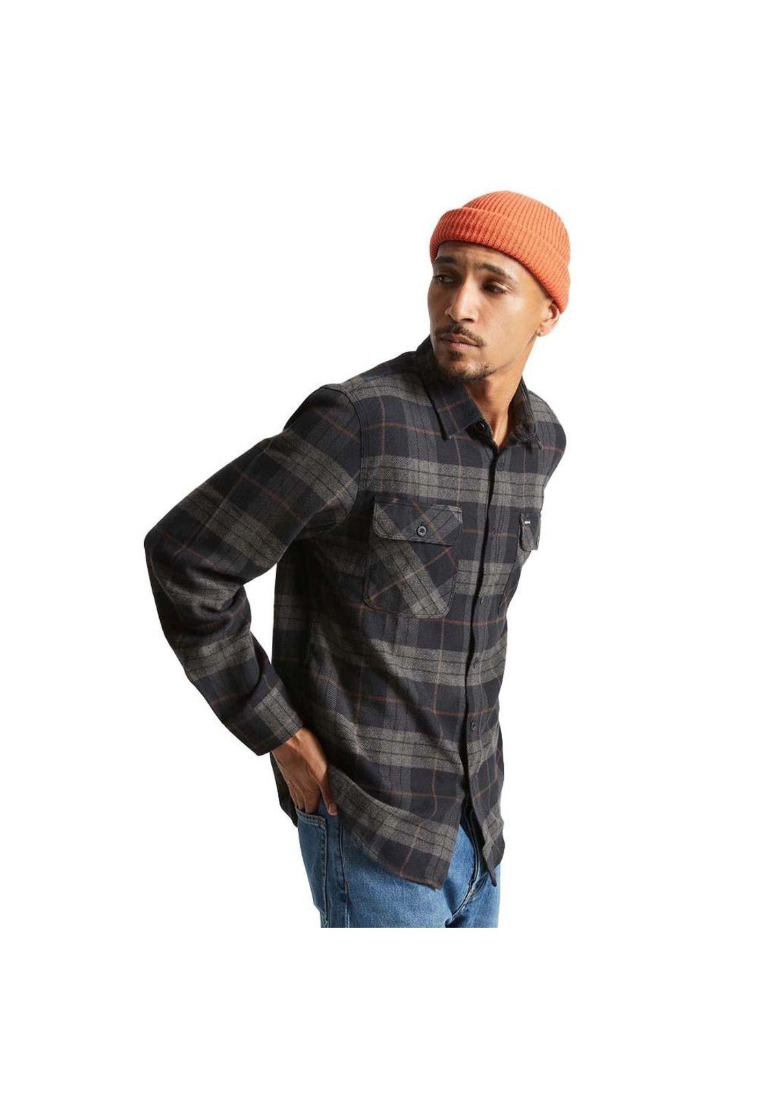 Camisa Bowery Flannel Black Charcoal-1
