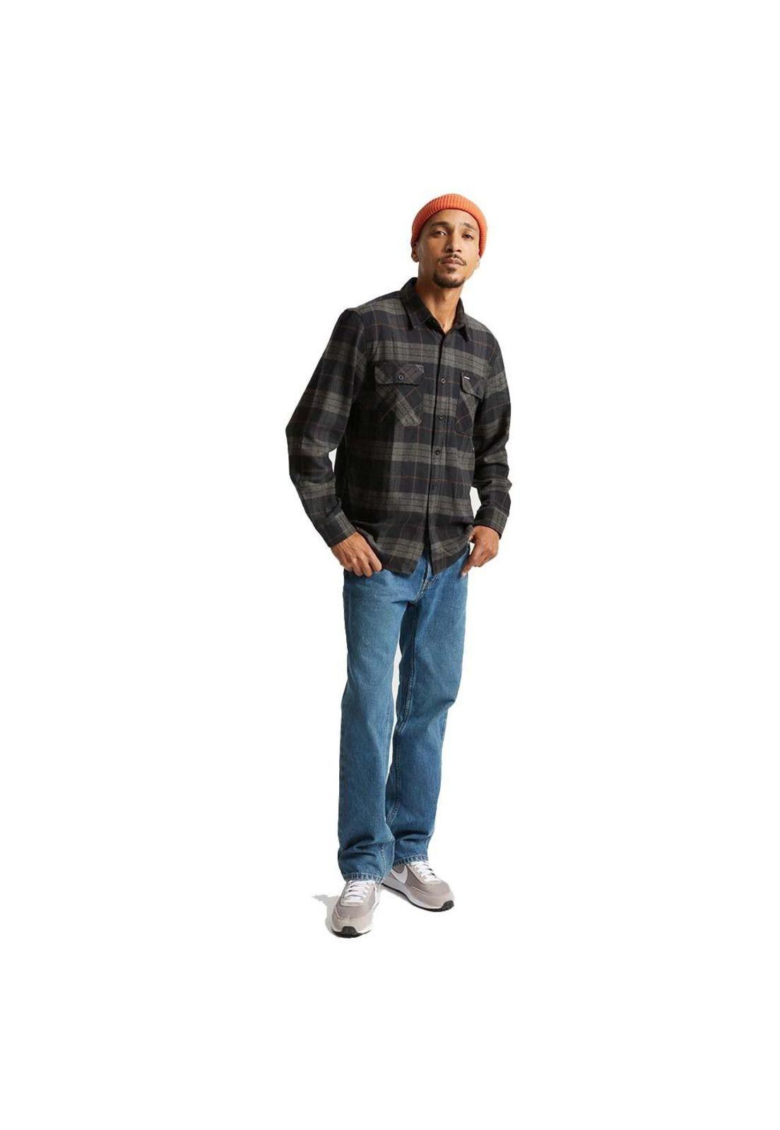 Camisa Bowery Flannel Black Charcoal-2