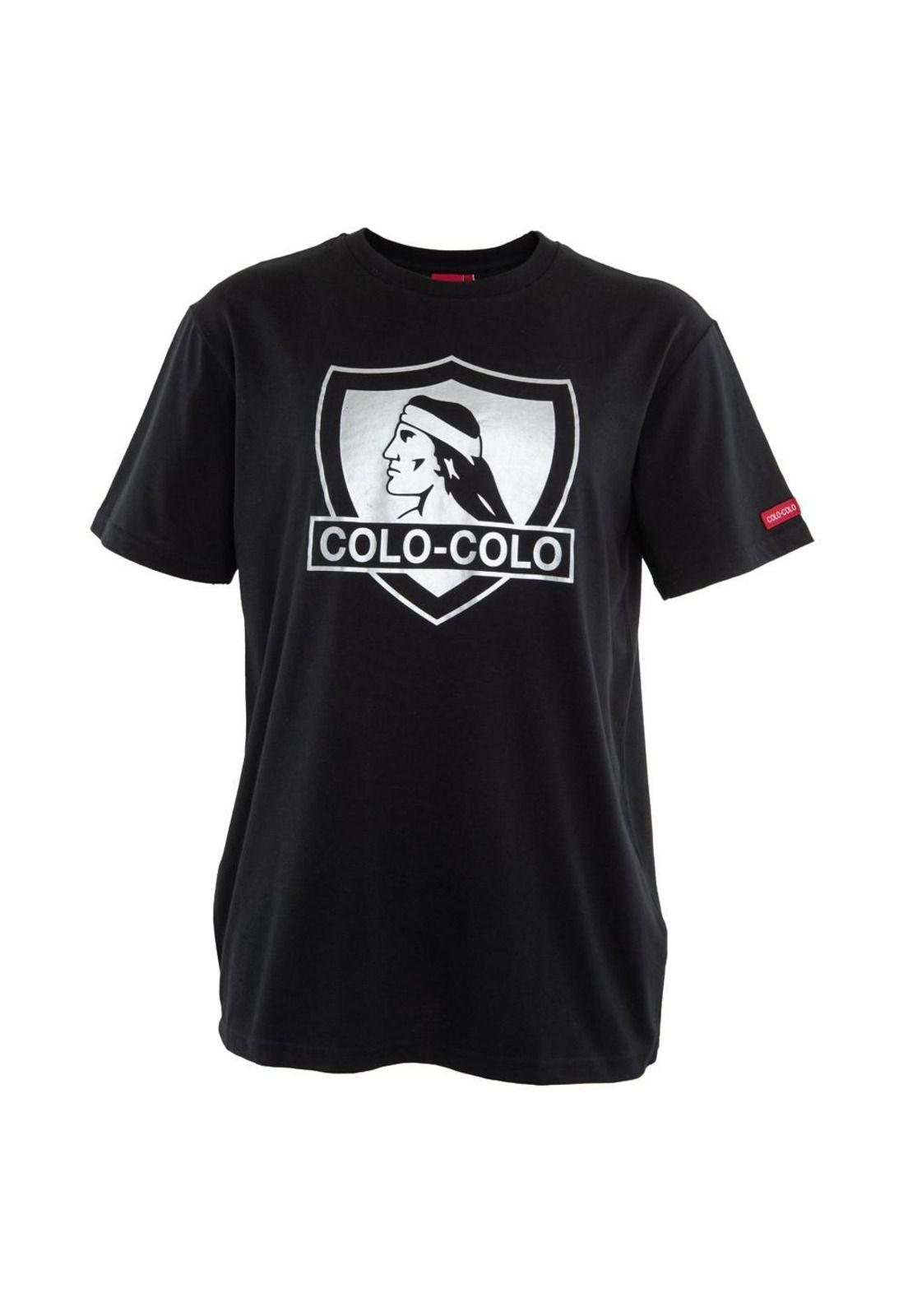 Polera Colo Colo Urbano "Escudo Plateado" Negra-0