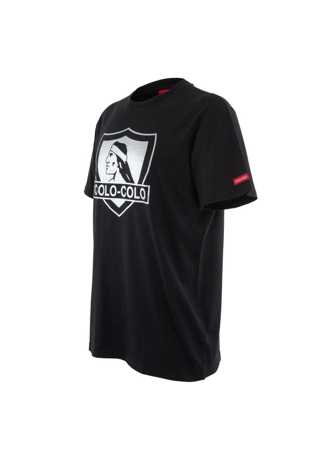 Polera Colo Colo Urbano "Escudo Plateado" Negra-1