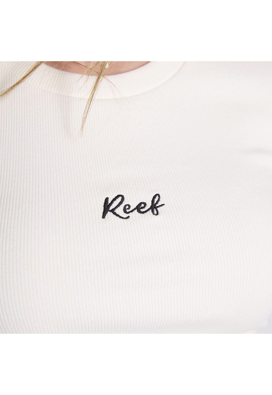 Polera Crop Reef Women White Logo-3