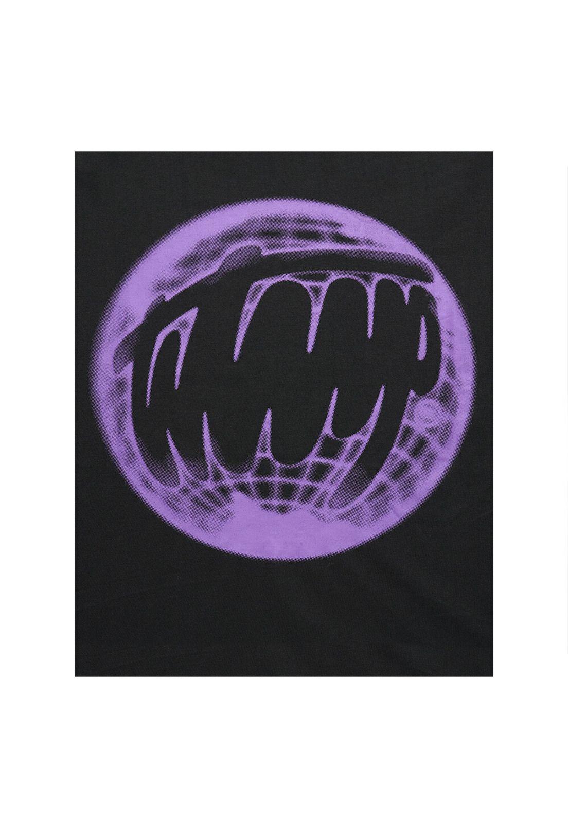 Polera WhatUp Oversize Black Round Purple-2