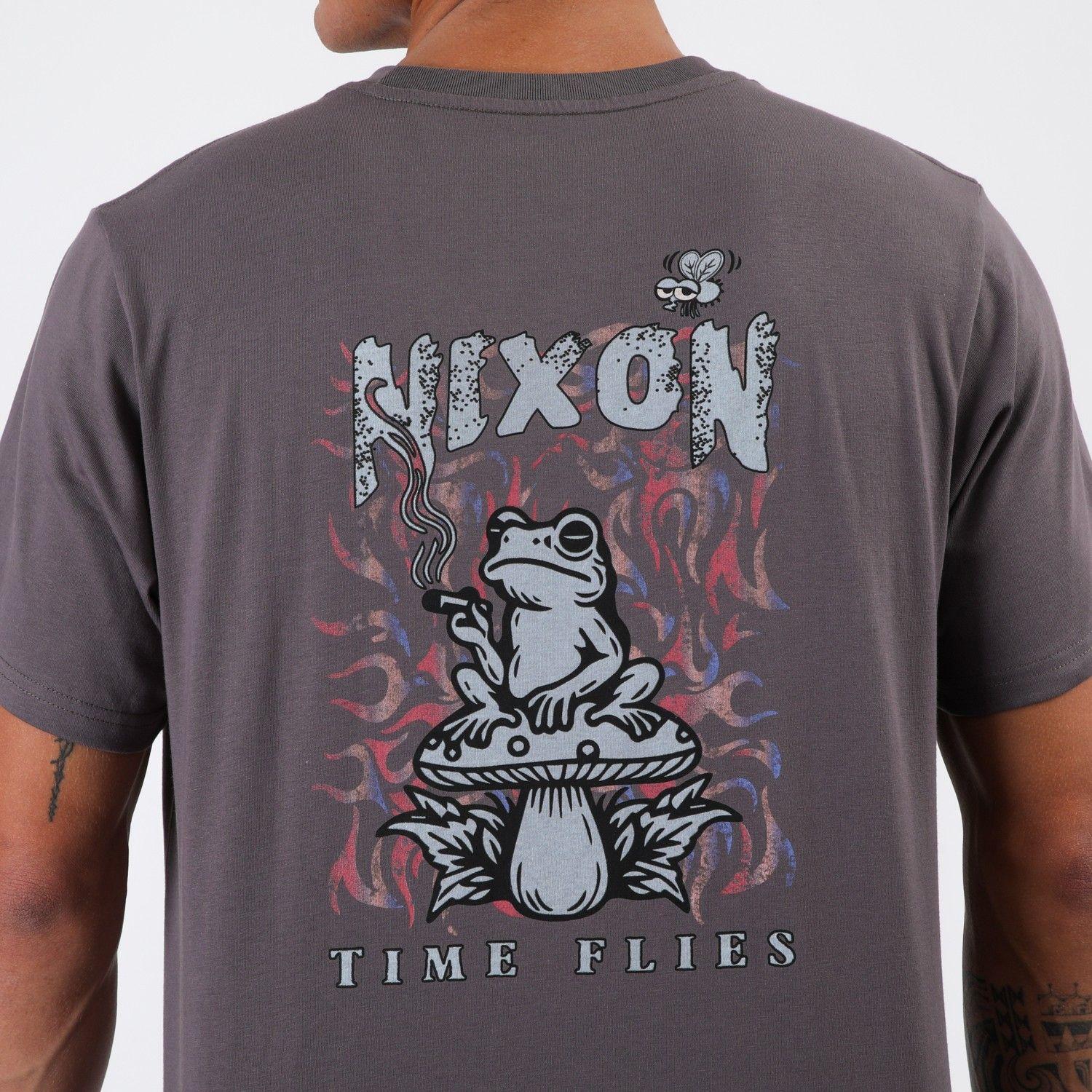 Polera Nixon Men Frog Dark Grey-4