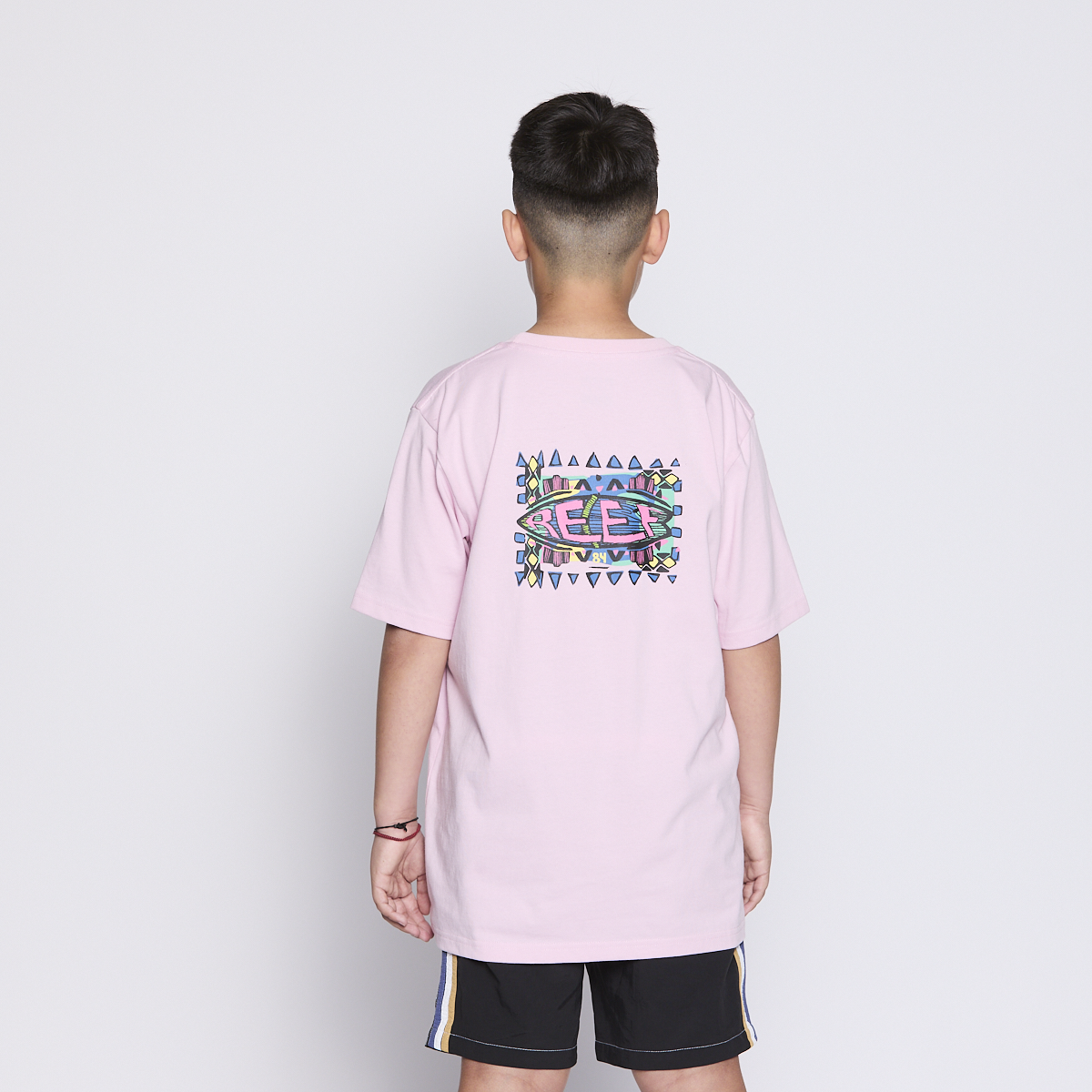 Polera Reef Kids Pink Logo Back-2