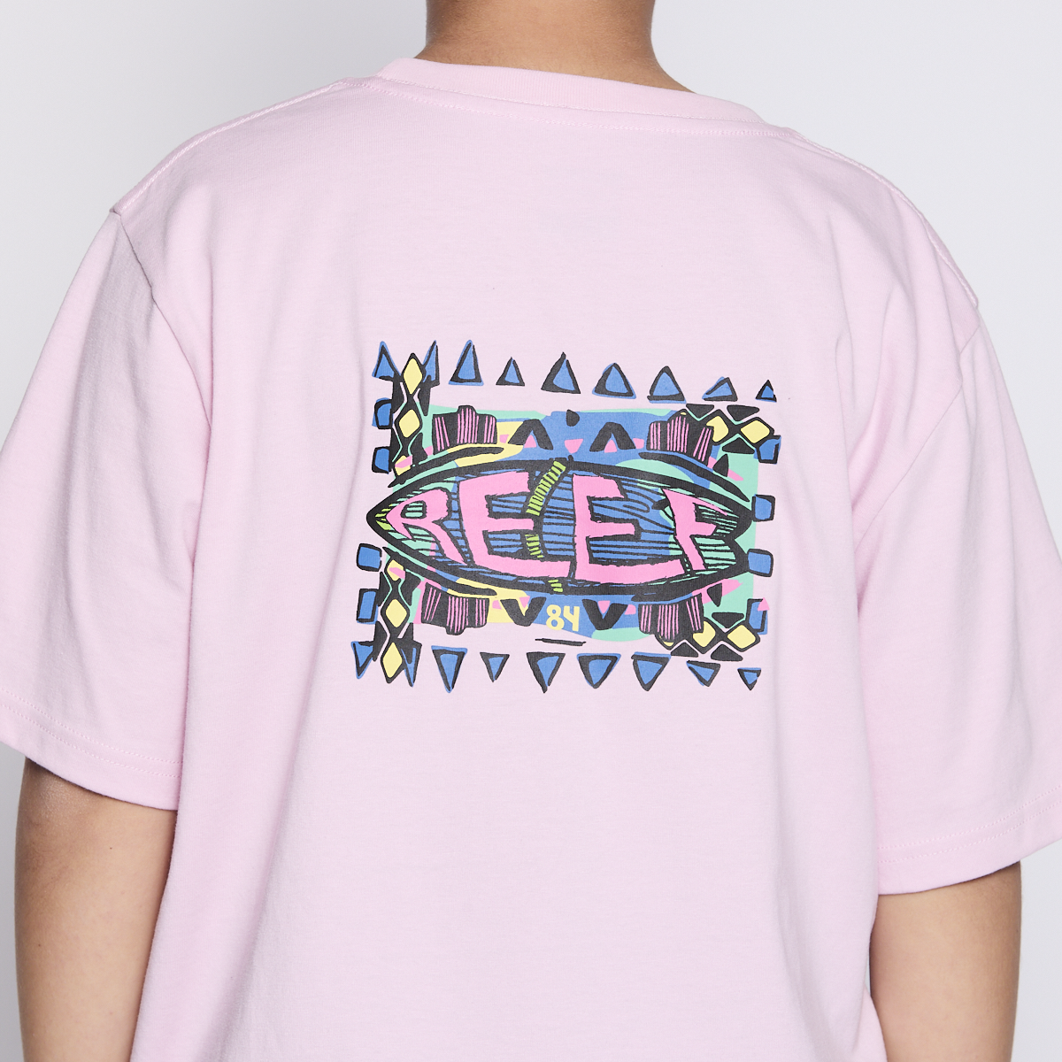 Polera Reef Kids Pink Logo Back-3
