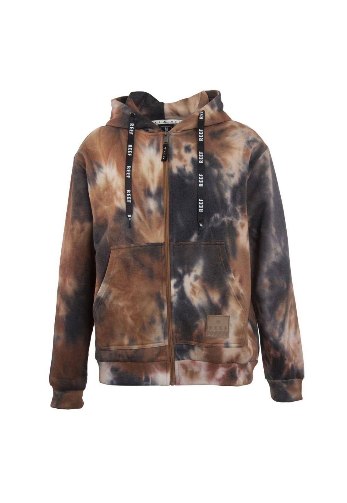 Polerón Men Full Zipper Tie Dye Brown-0