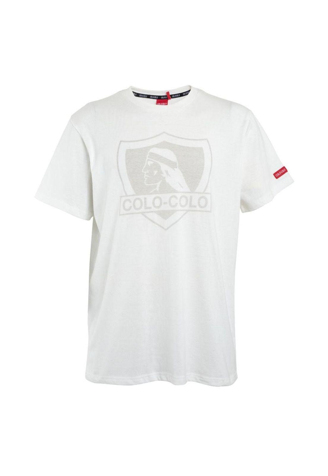 Polera Colo Colo Urbano "Escudo Gris" Blanca-0