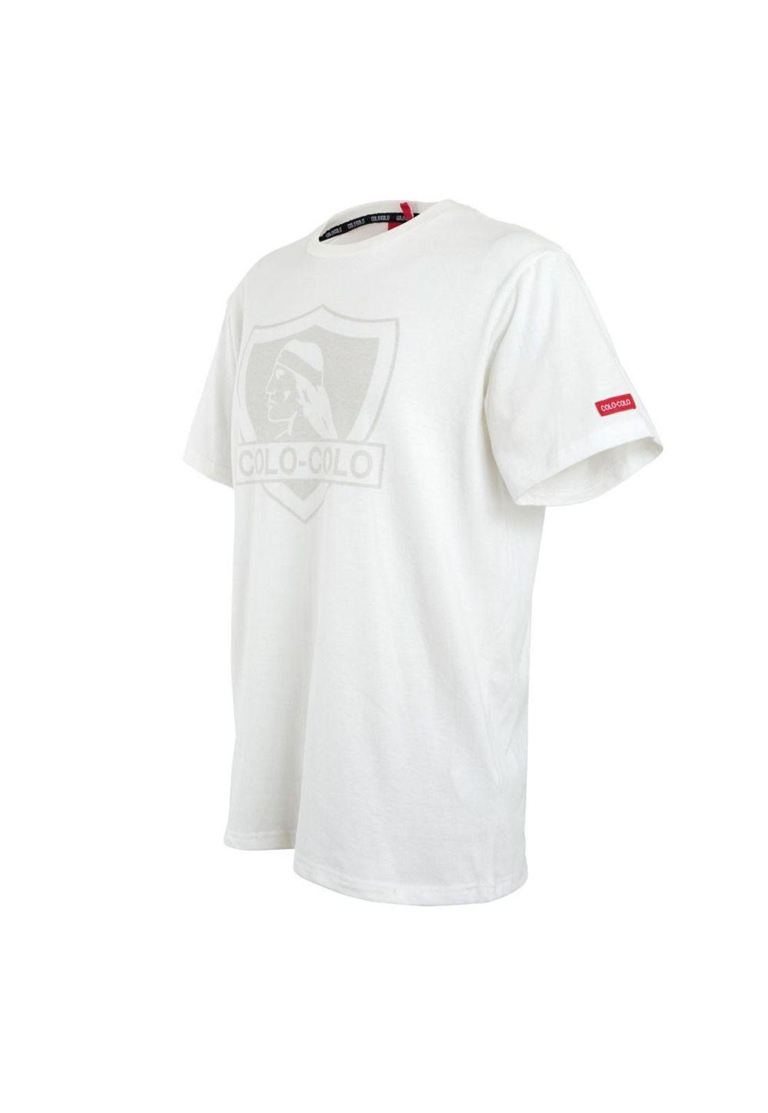 Polera Colo Colo Urbano "Escudo Gris" Blanca-1