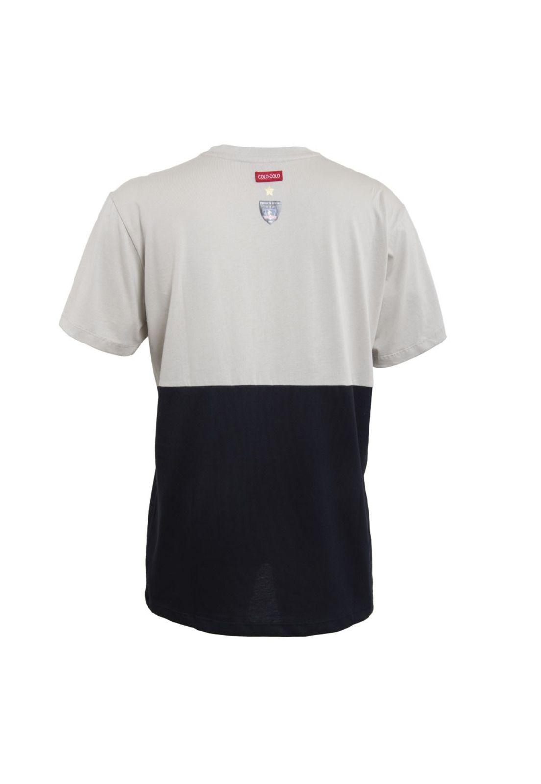 Polera Colo Colo Urbano Bloque Black Grey White Logo Pecho-2