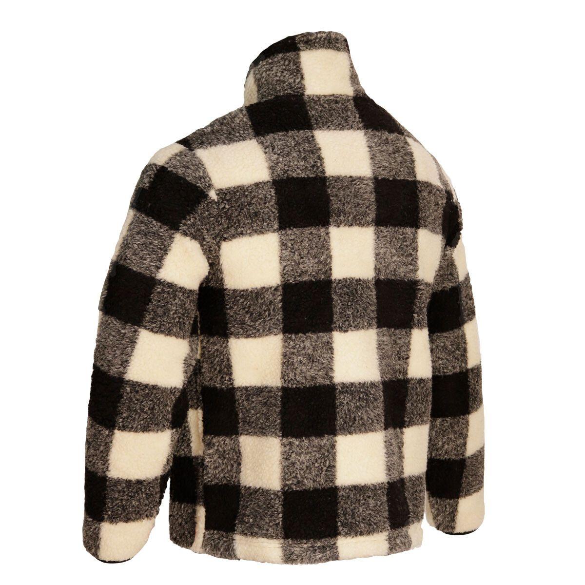 Sherpa Women Full Zipper Black Beige-3