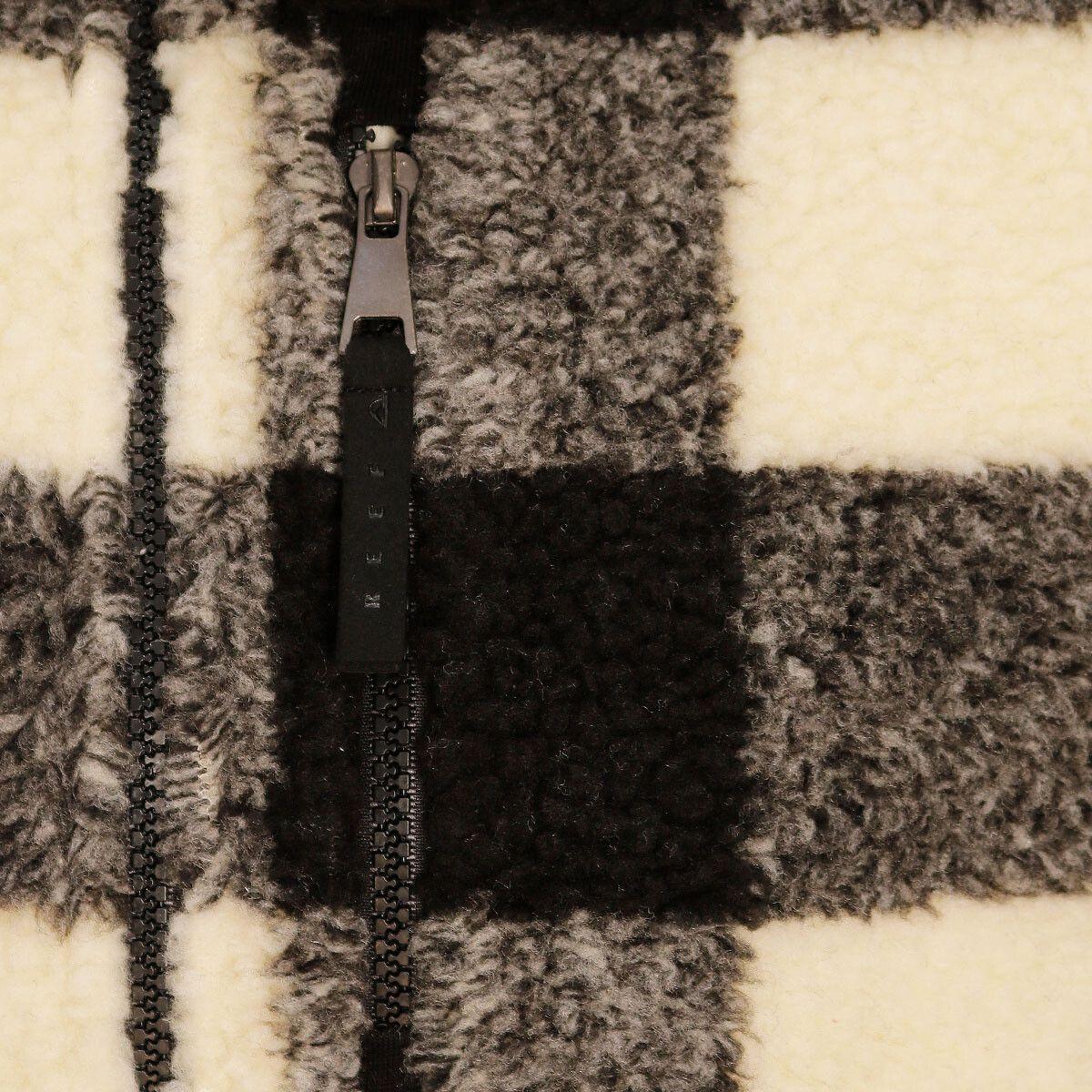 Sherpa Women Full Zipper Black Beige-4