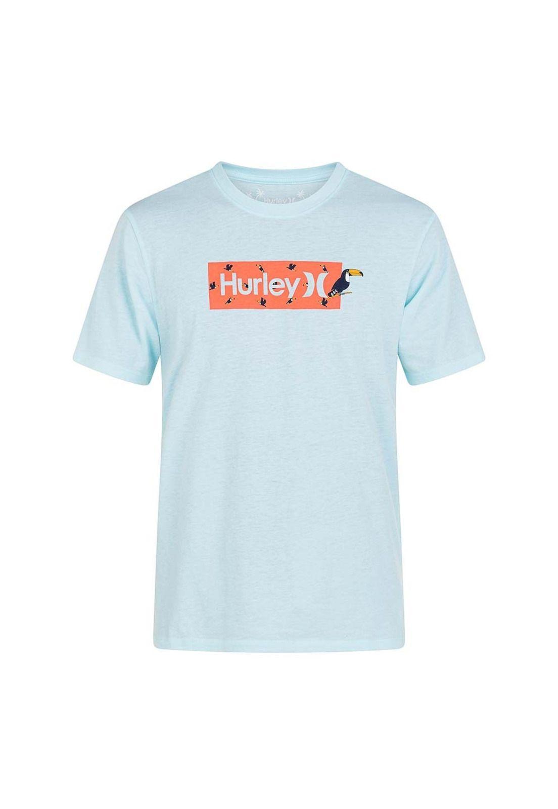 Polera Everyday Washed Ditsy Teal Tint Hurley-0