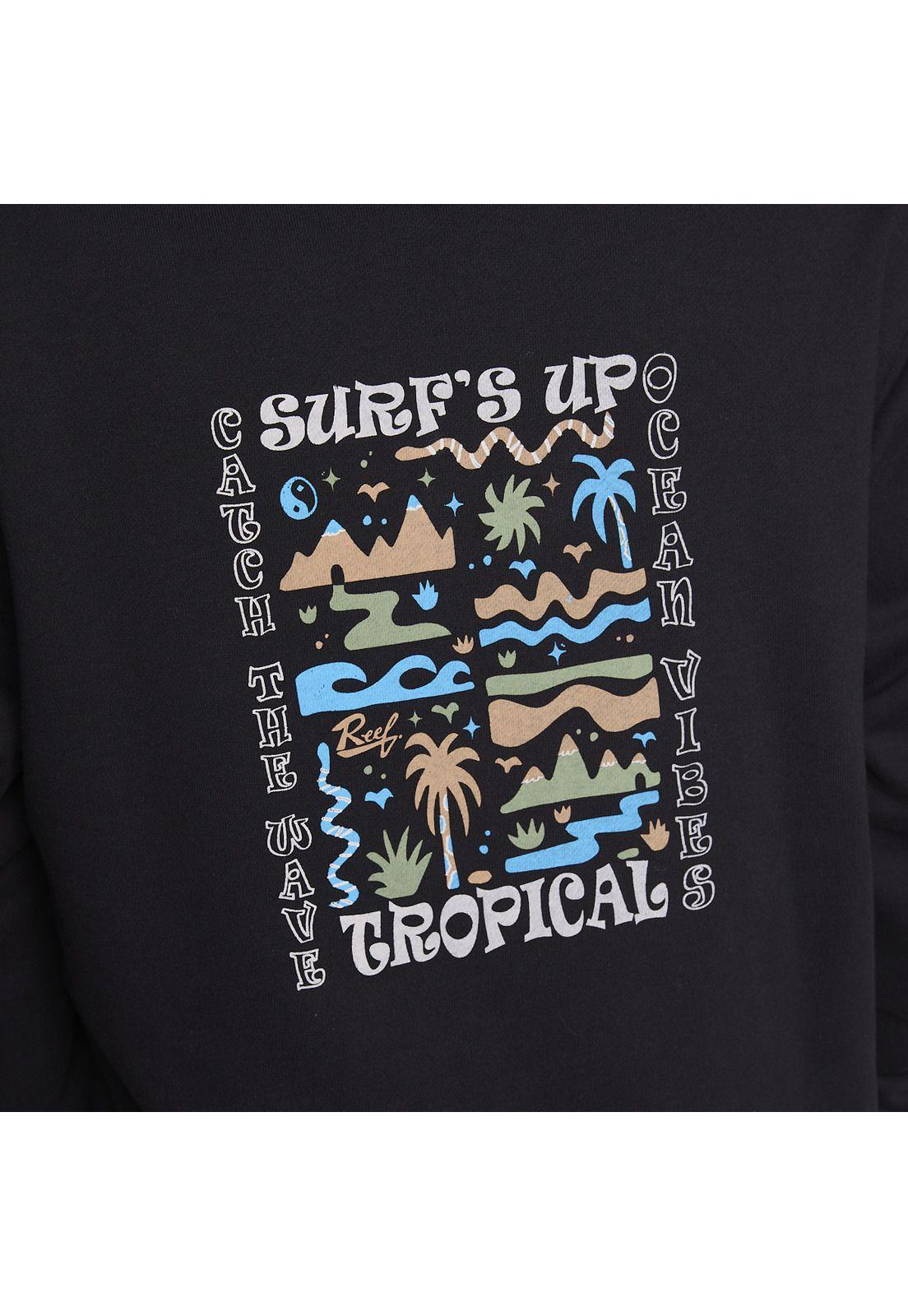 Polerón Reef Men Full Zipper Black Surf Up-2