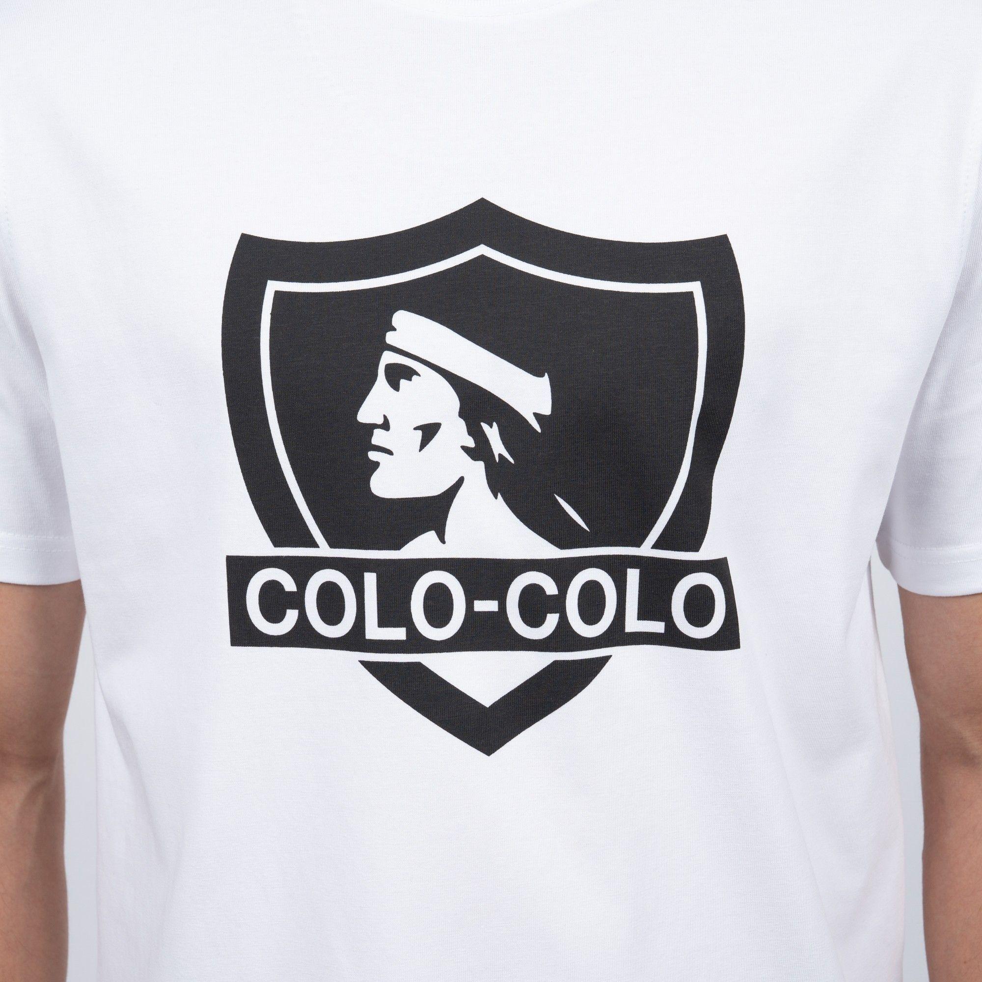 Polera Colo-Colo Urbano Blanco Escudo Negro-2